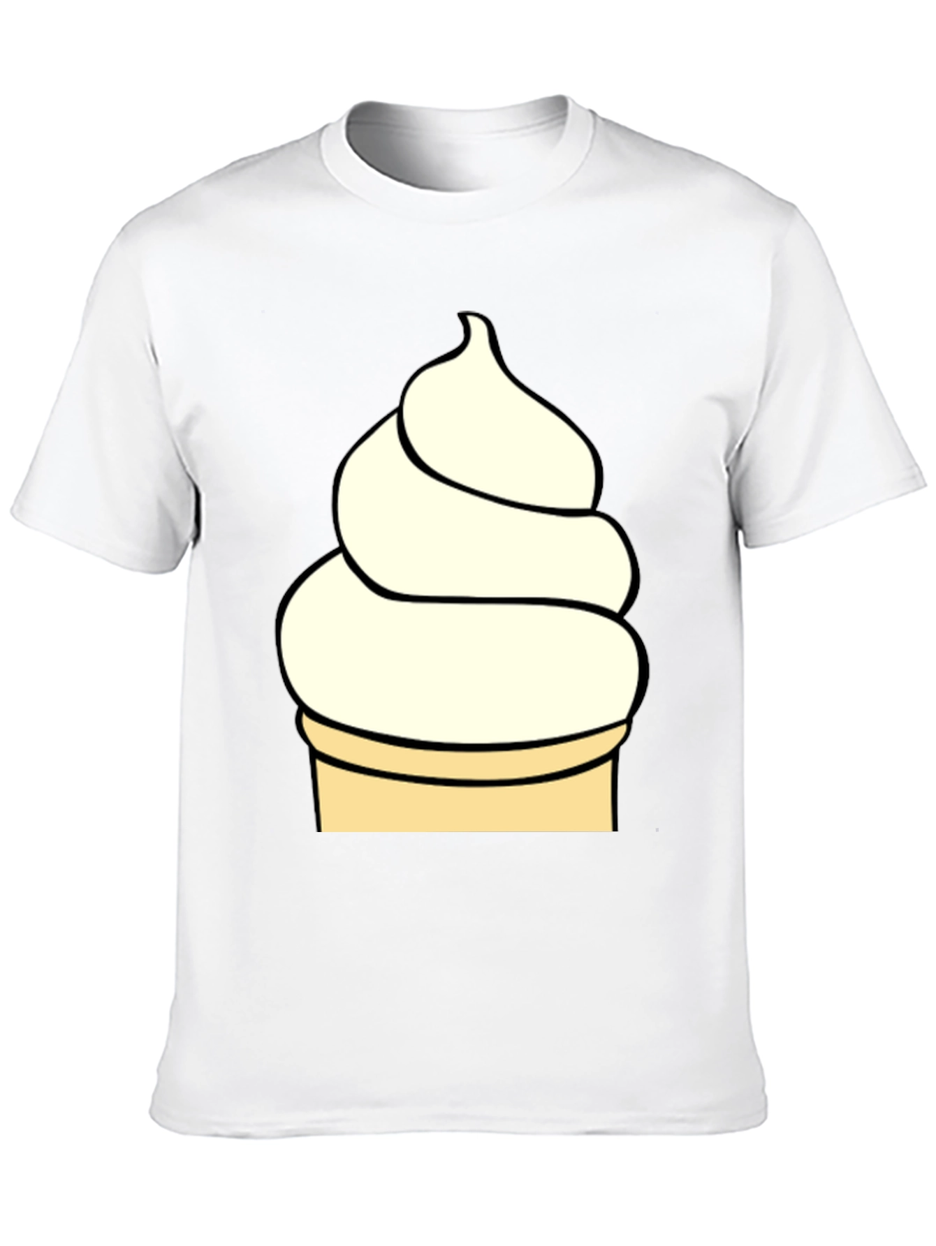 Ice Cream Cone Graphic T-Shirt - Black