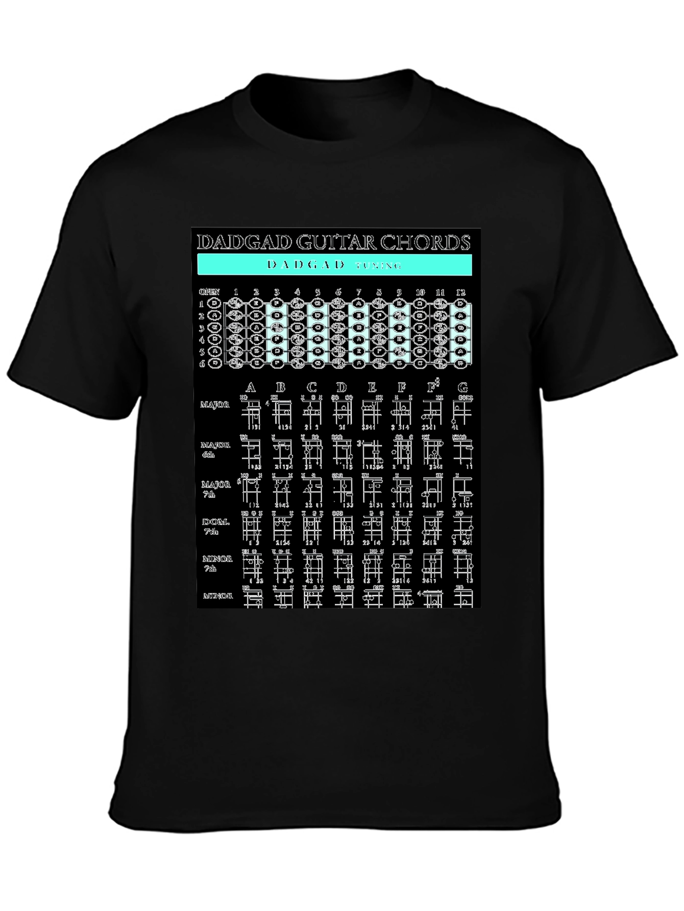 DADGAD Guitar Chords T-Shirt - Musician Tee
