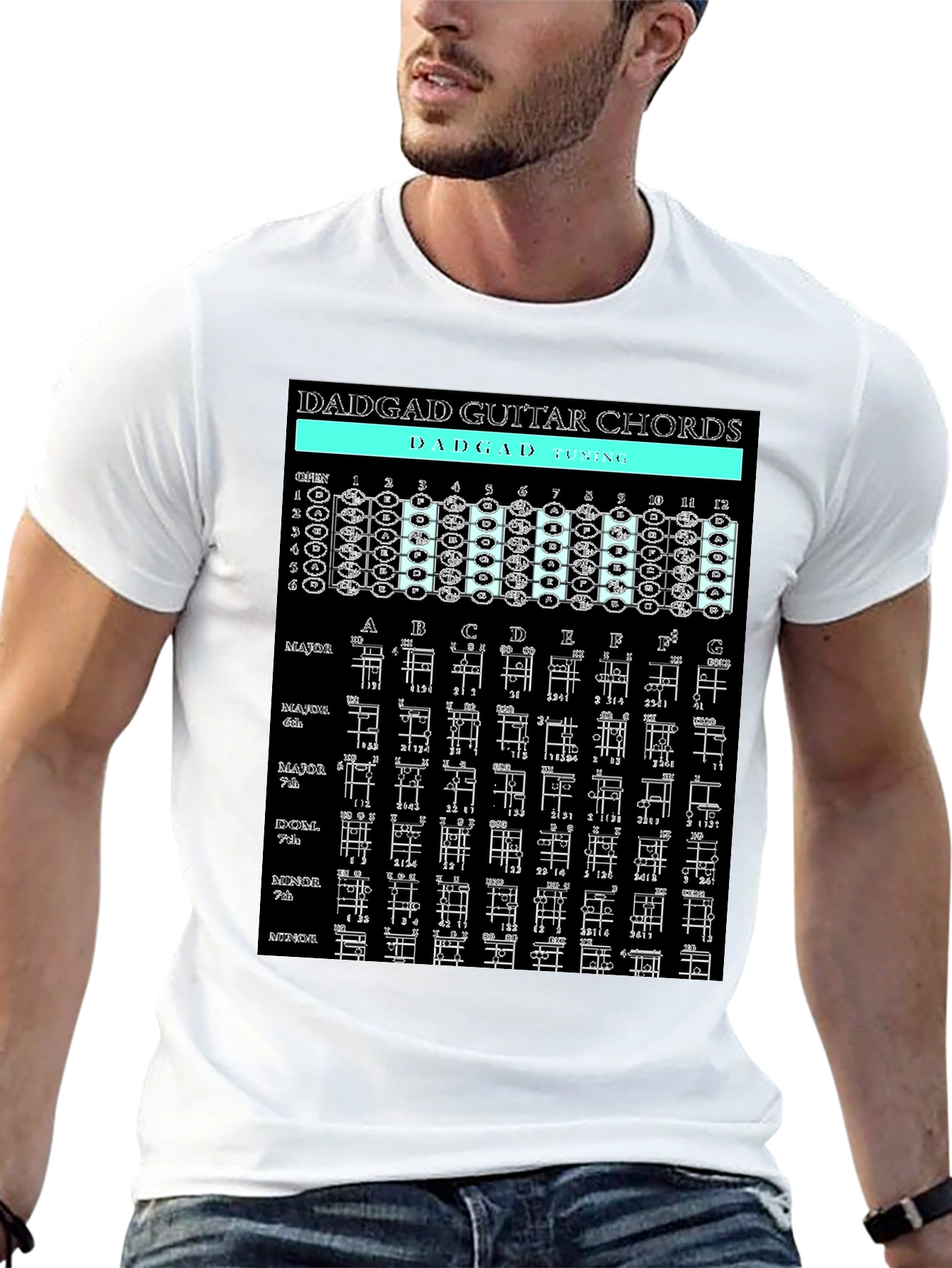 DADGAD Guitar Chords T-Shirt - Musician Tee
