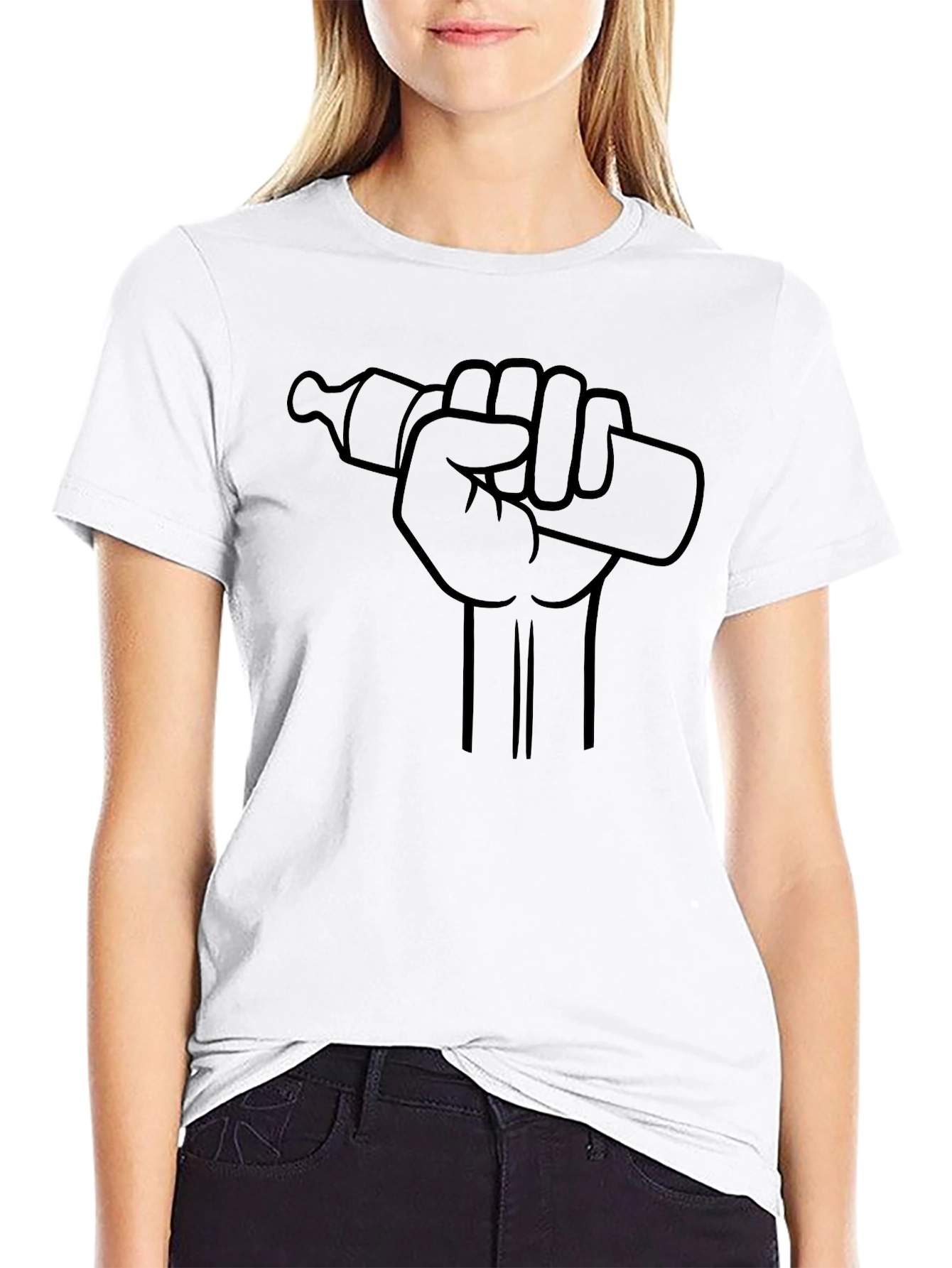Baby Bottle Power Fist Graphic T-Shirt