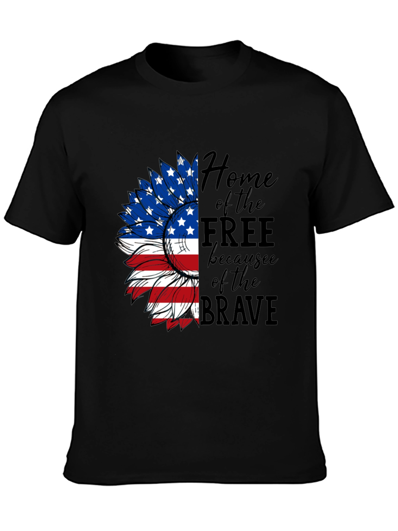 Patriotic Sunflower Graphic Tee - Home of the Free