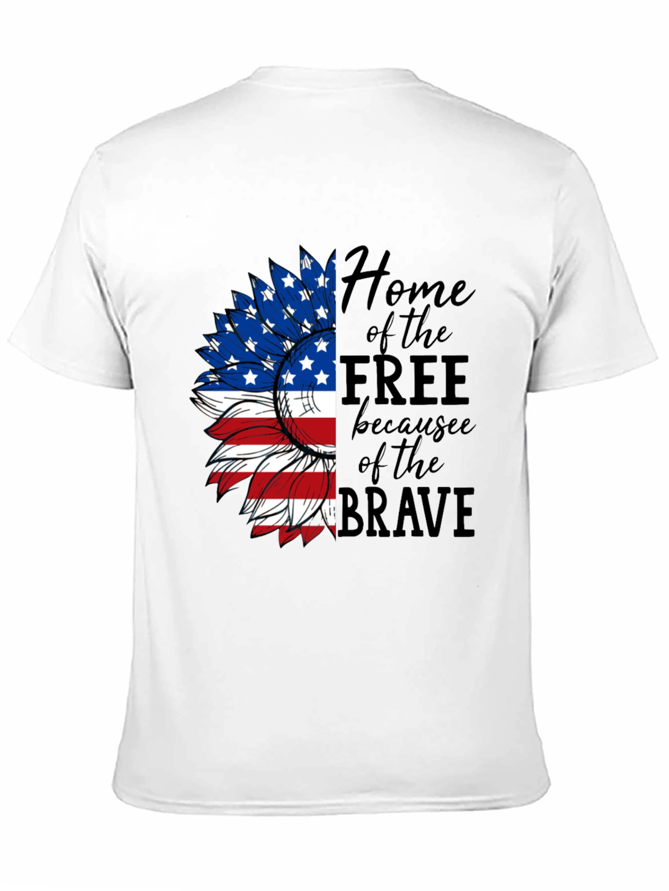 Patriotic Sunflower Graphic Tee - Home of the Free
