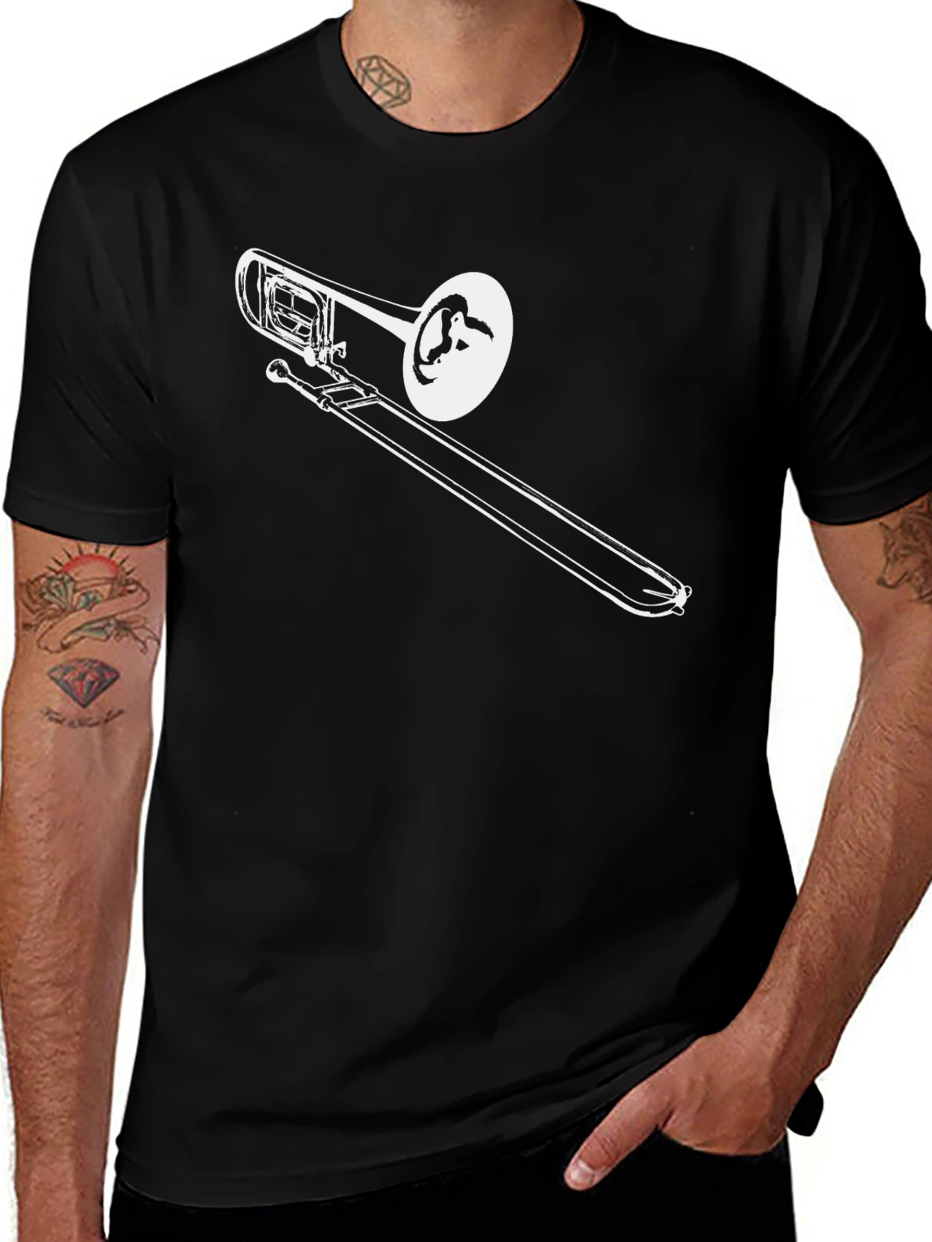 Trombone Graphic T-Shirt - Cool Music Lover Tee