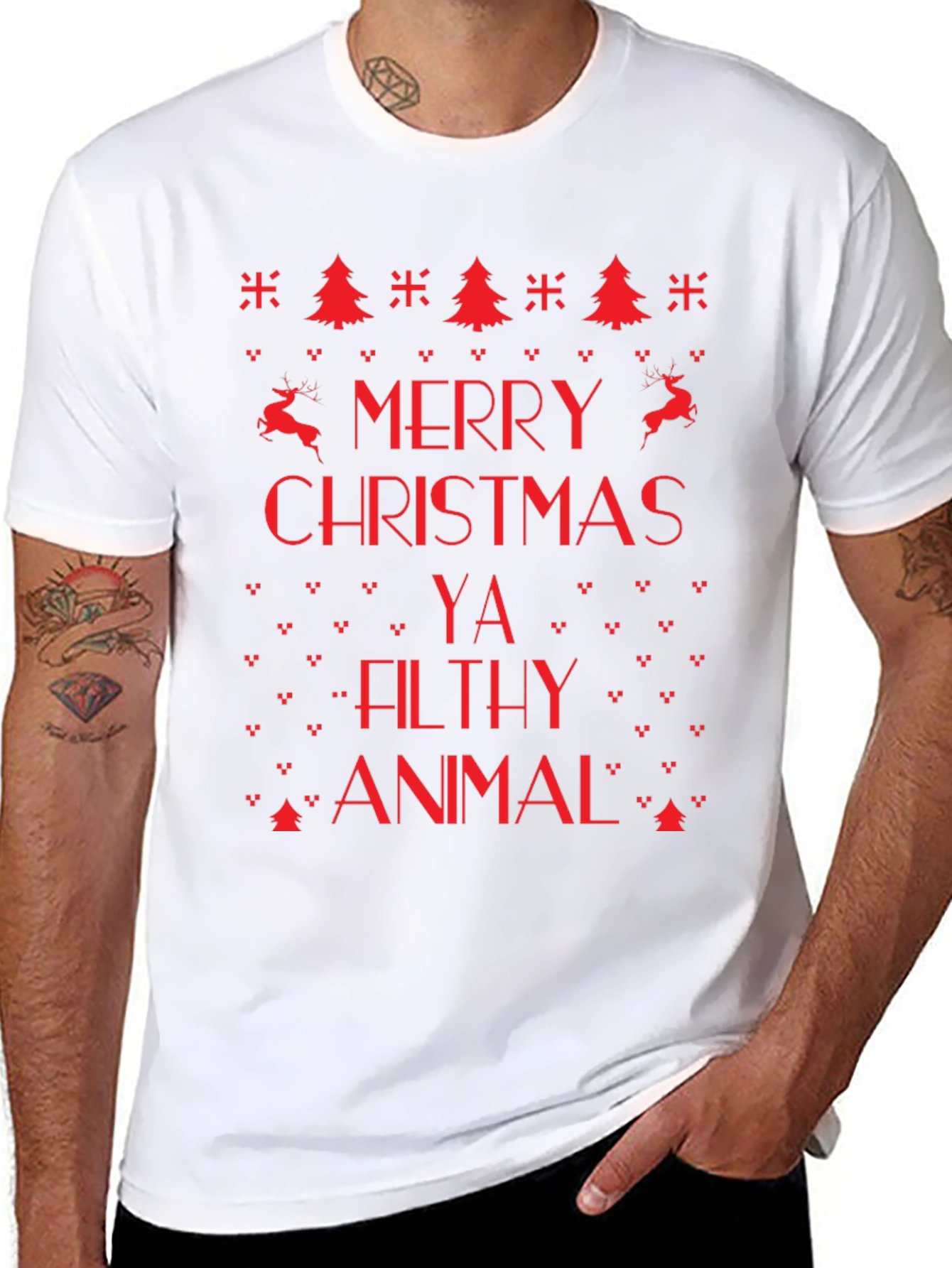 Merry Christmas Ya Filthy Animal Tee