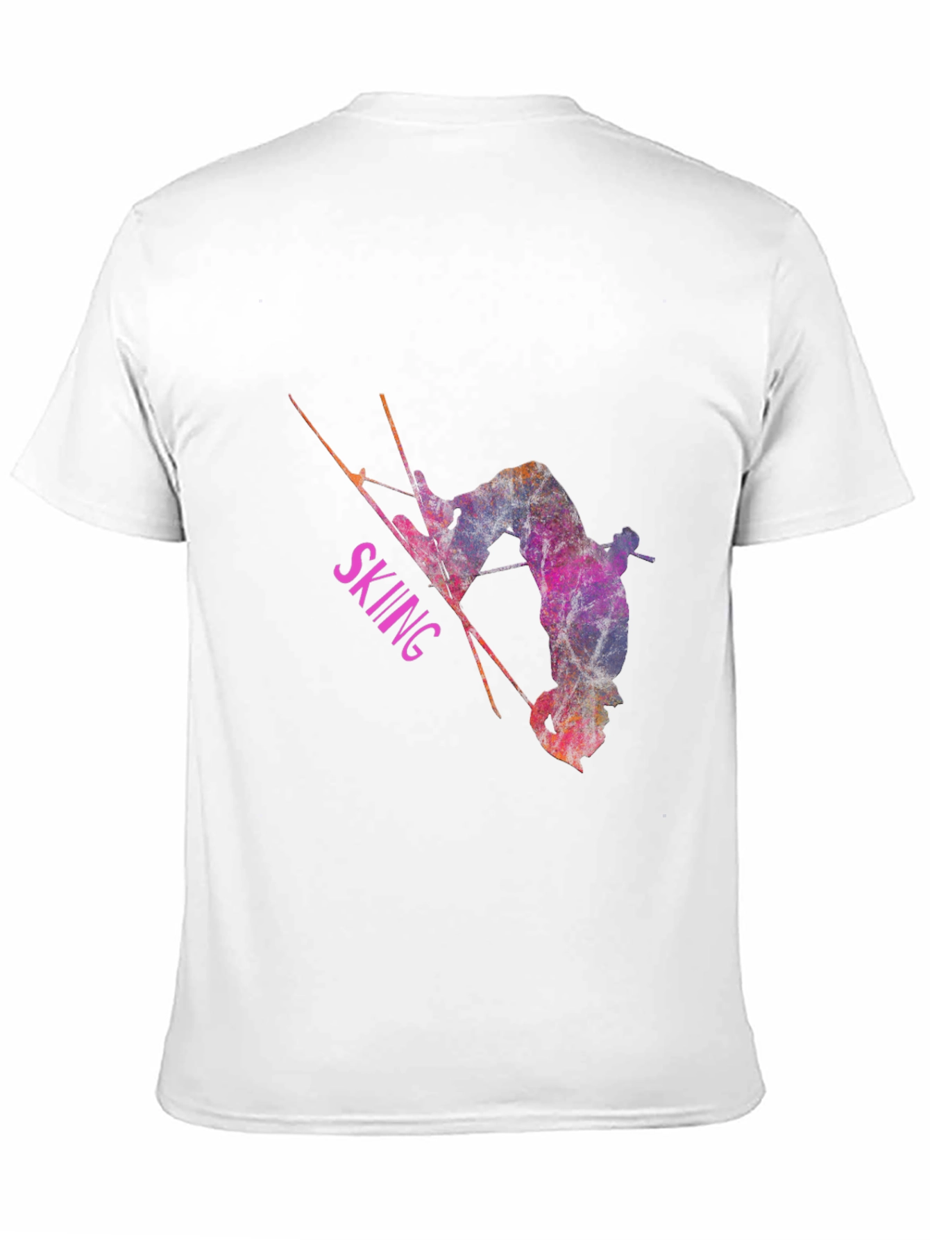Skiing Athlete Graphic T-Shirt - Black