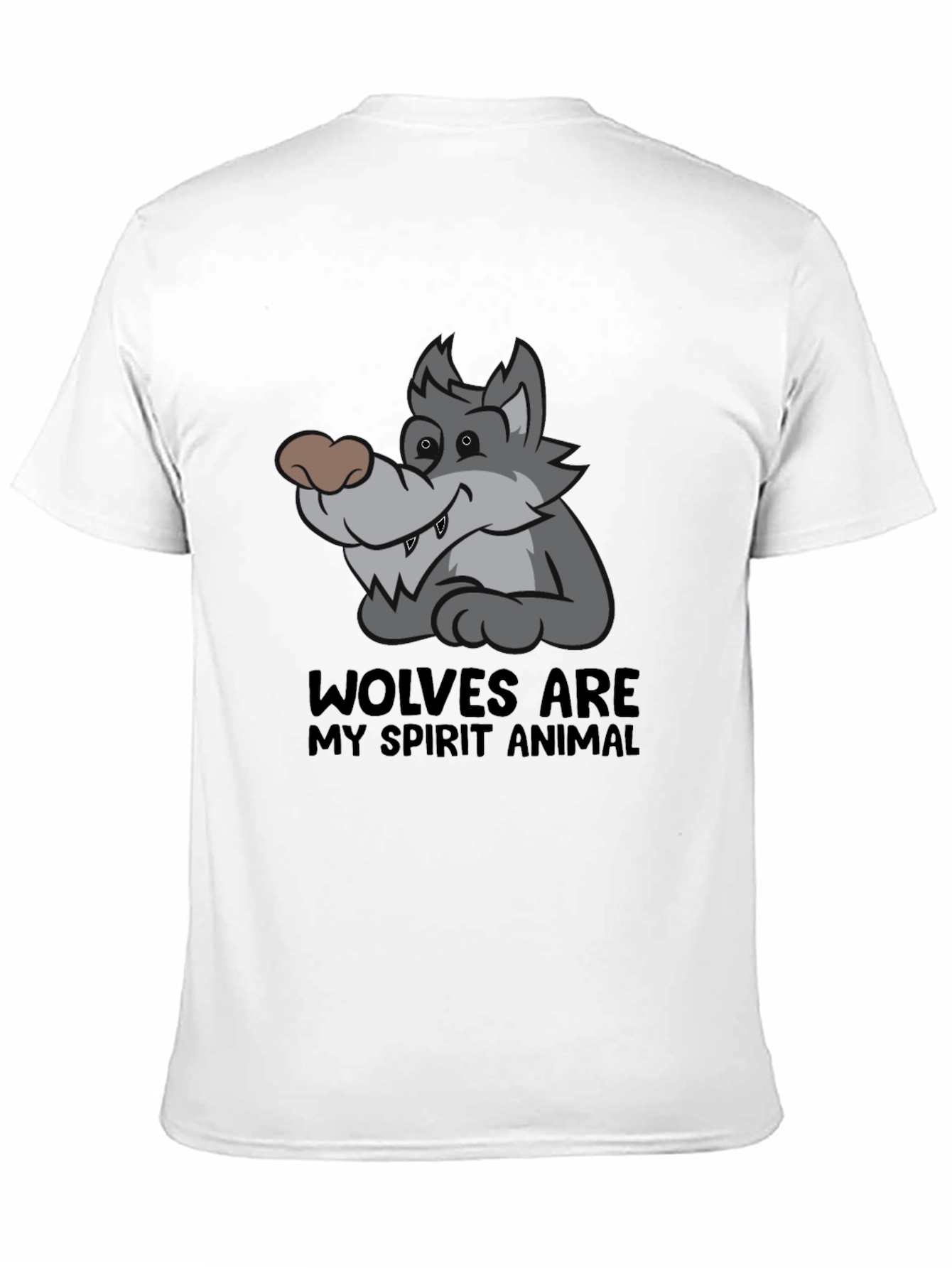 Wolf Spirit Animal Graphic T-Shirt - Black