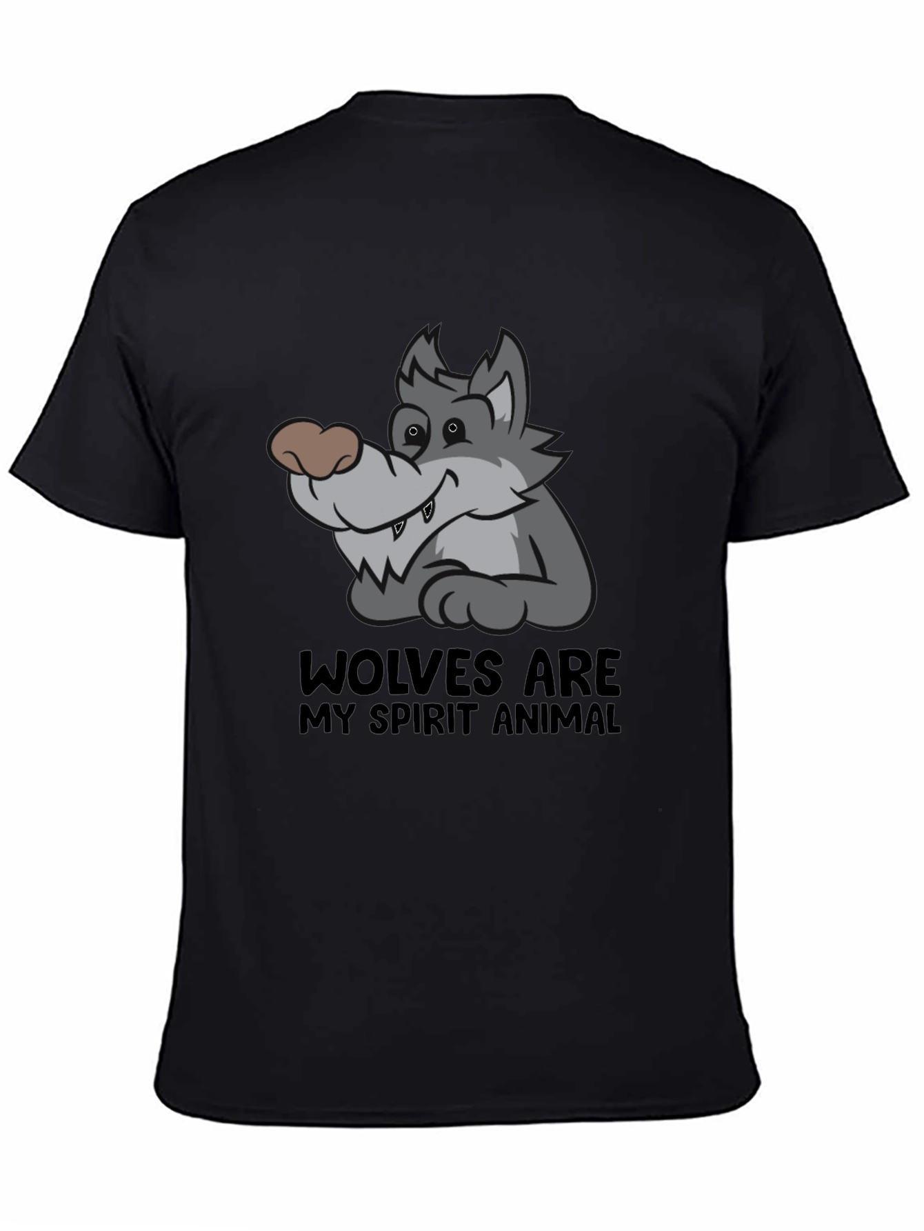 Wolf Spirit Animal Graphic T-Shirt - Black