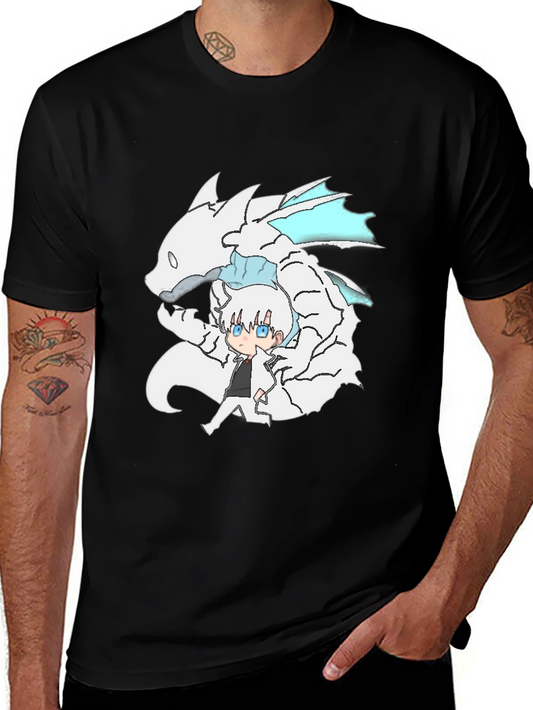 Anime Dragon Graphic Black T-Shirt