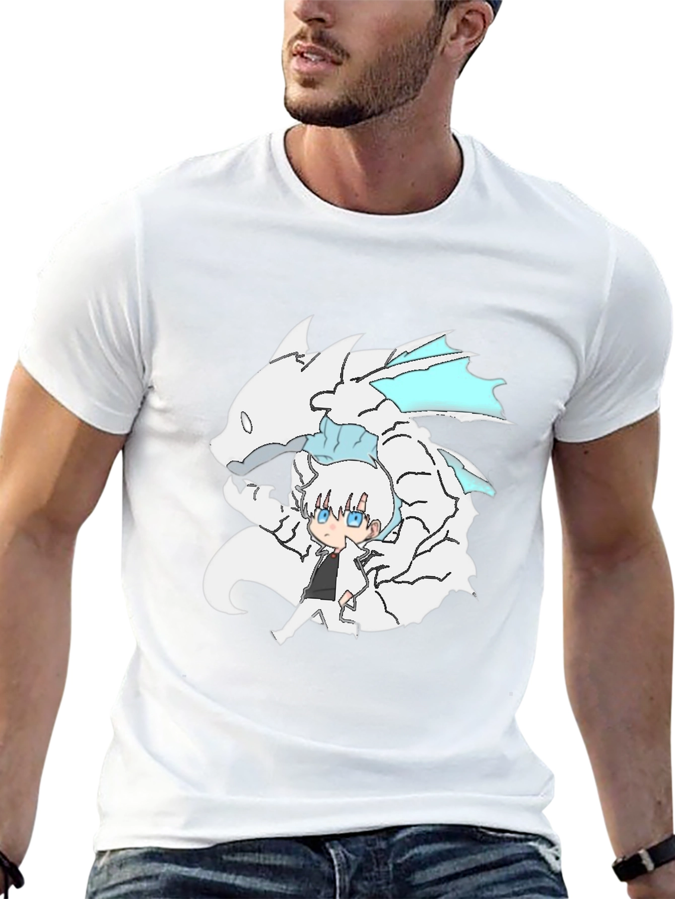 Anime Dragon Graphic Black T-Shirt