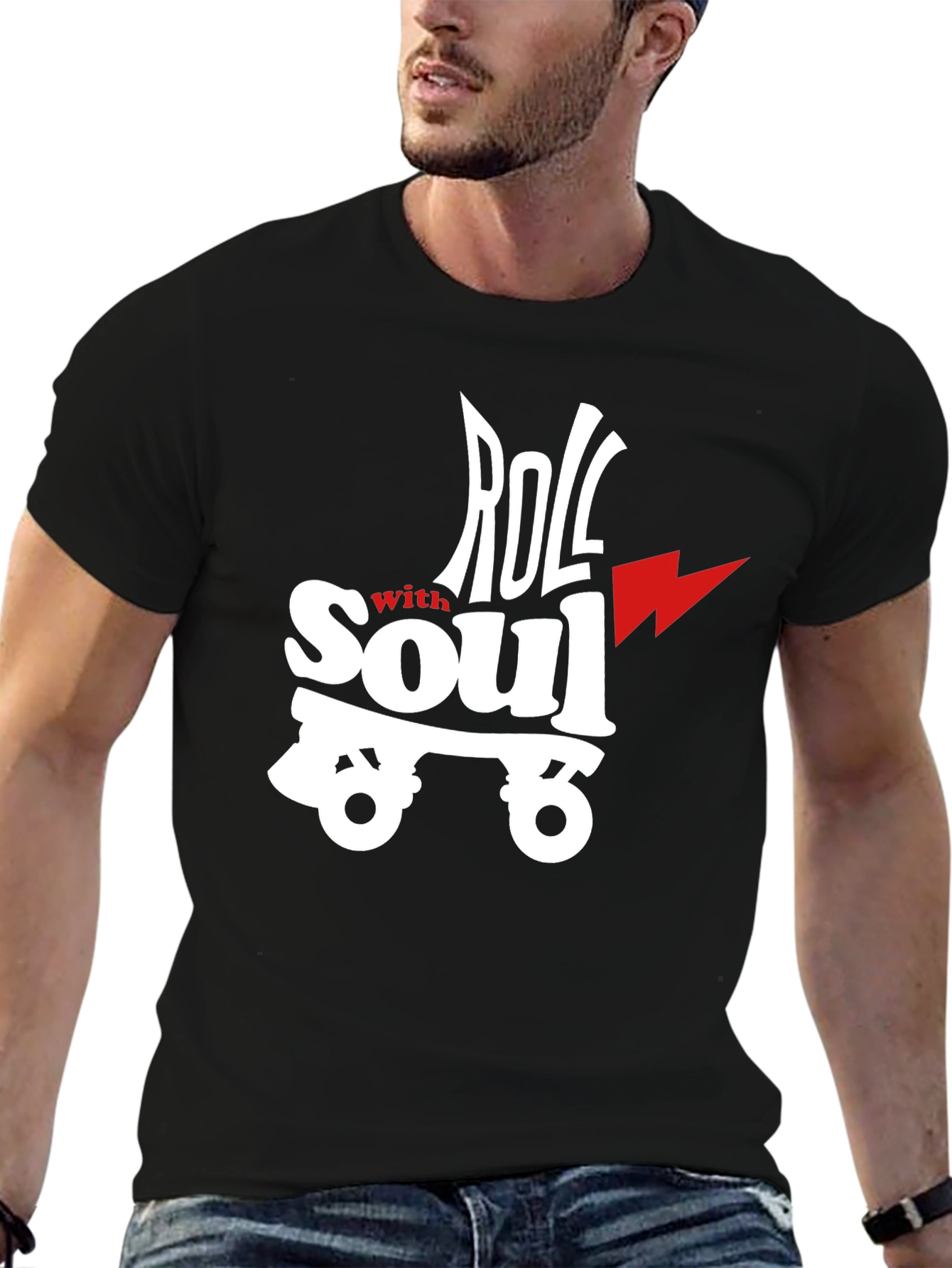 Roll With Soul Graphic T-Shirt - Black