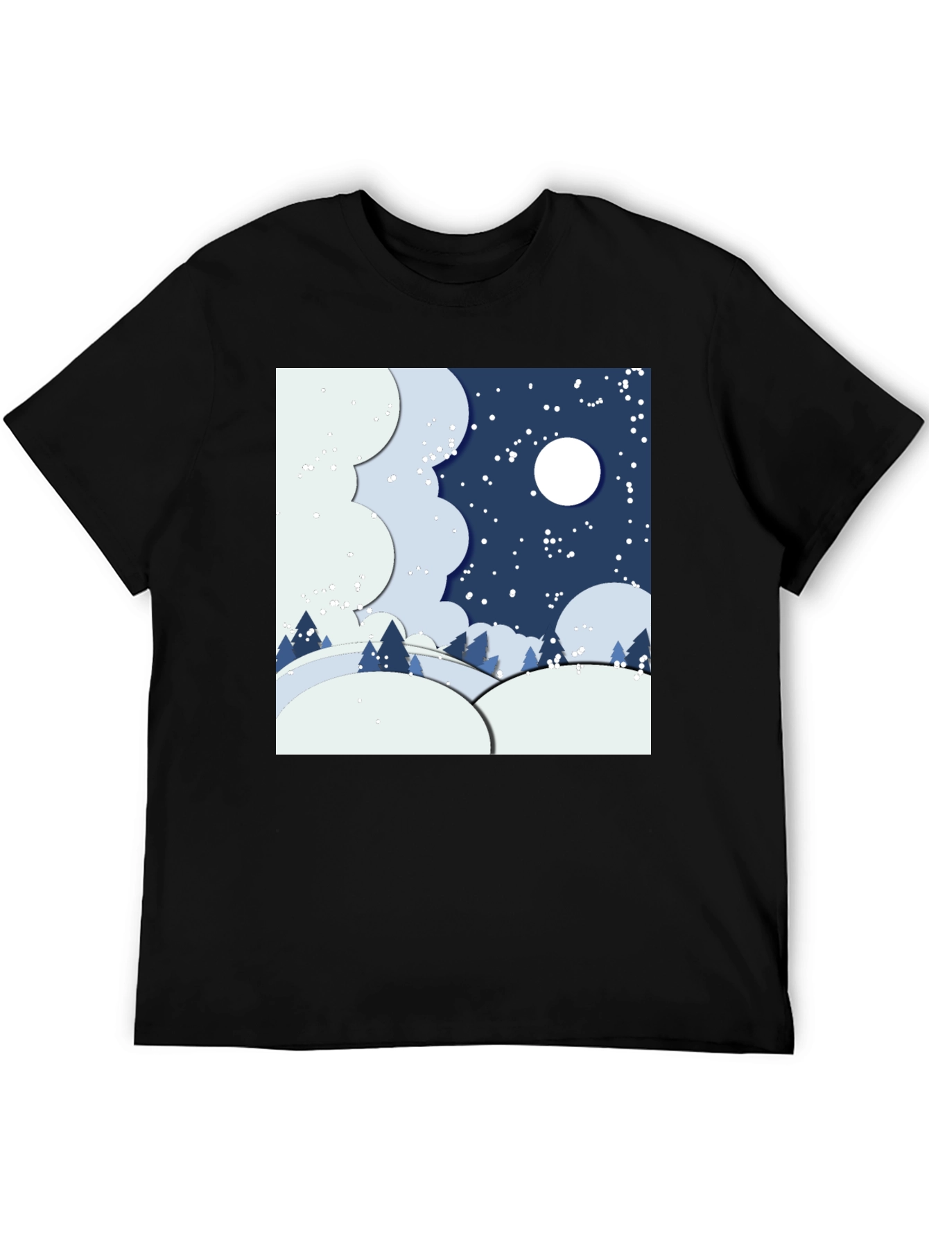 Winter Nightscape Graphic Tee - Stylish Comfort