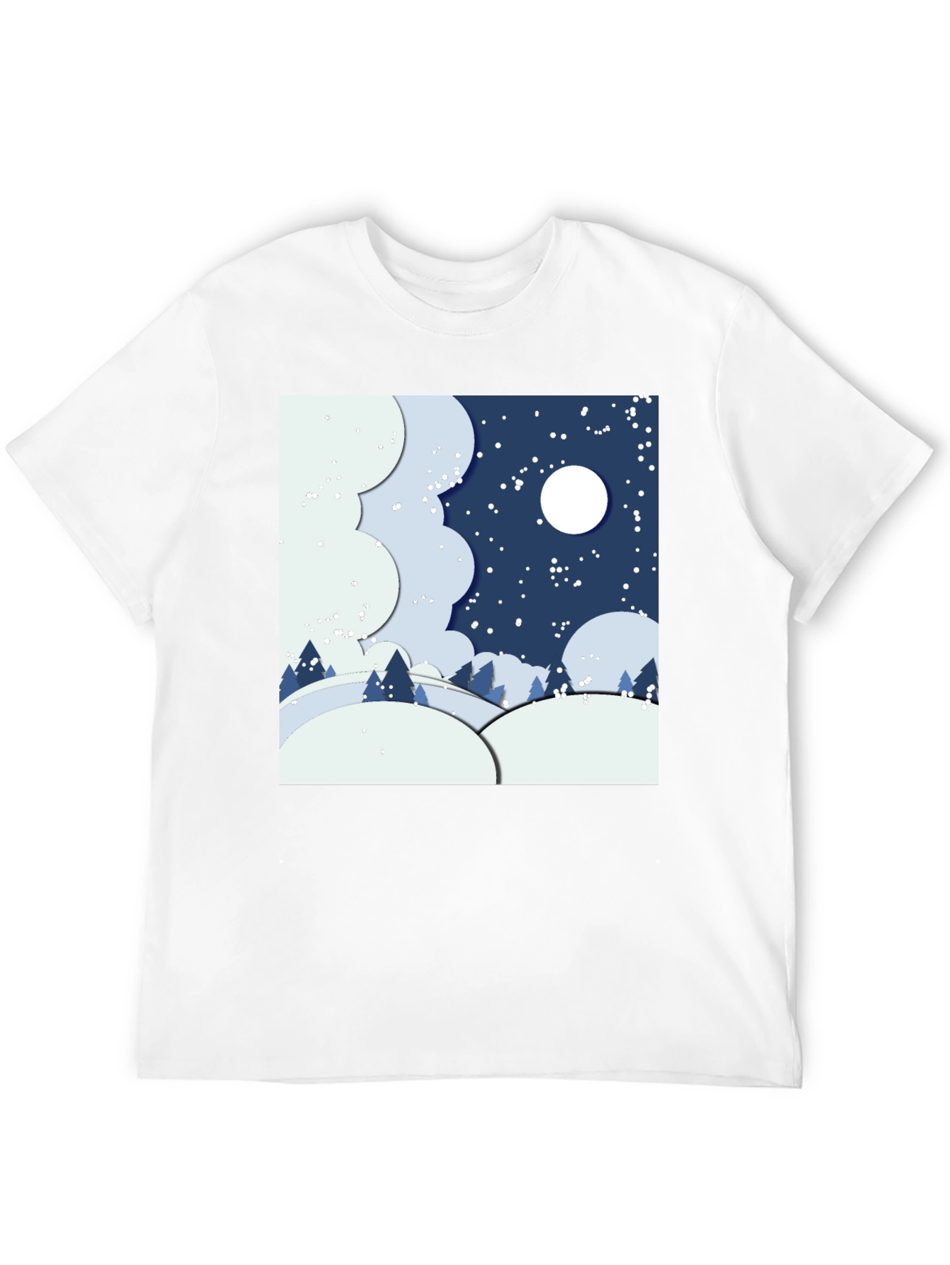 Winter Nightscape Graphic Tee - Stylish Comfort