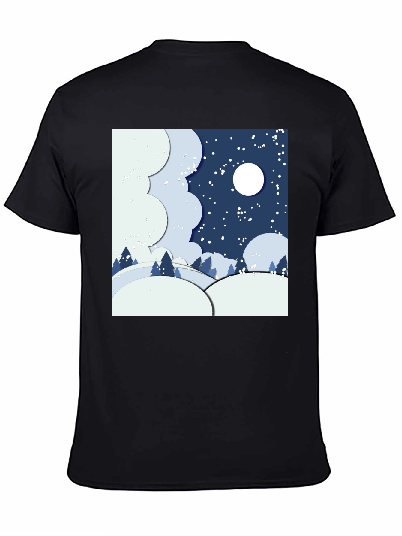 Winter Nightscape Graphic Tee - Stylish Comfort