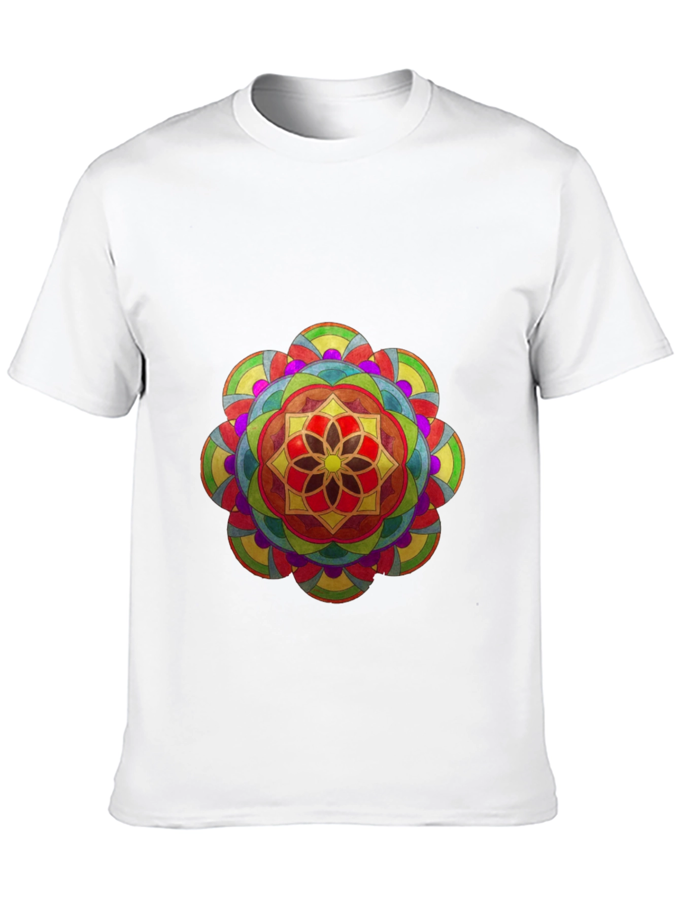 Vibrant Mandala Graphic Black T-Shirt