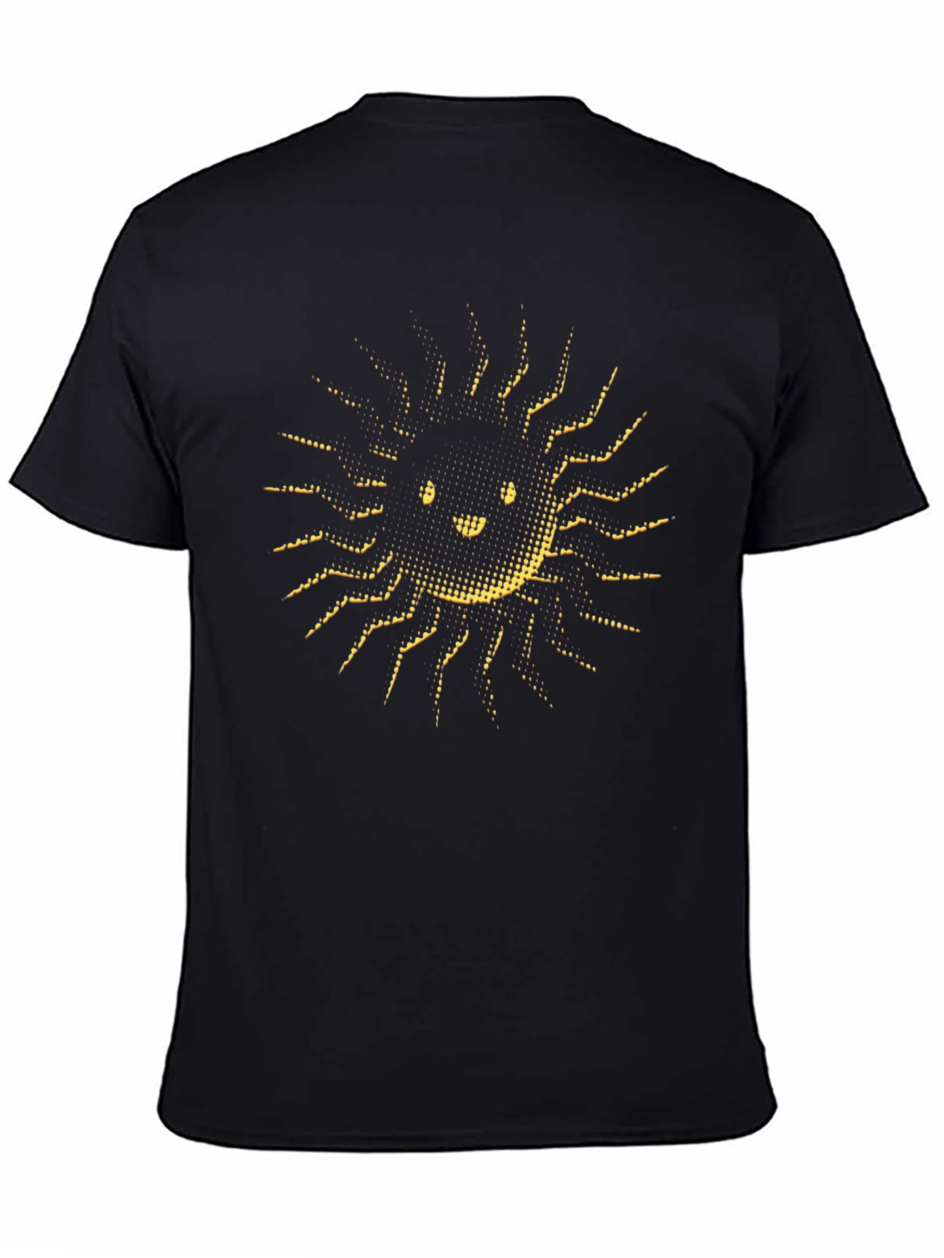 Smiling Sun Graphic Tee - Soft Black Cotton T-Shirt