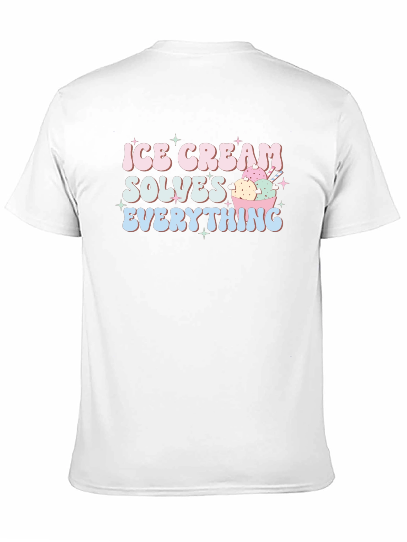 Ice Cream Solves Everything Black T-Shirt