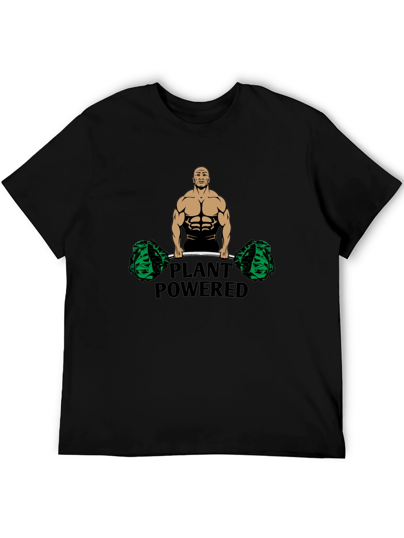Plant Powered Black T-Shirt - Vegan Fitness Apparel