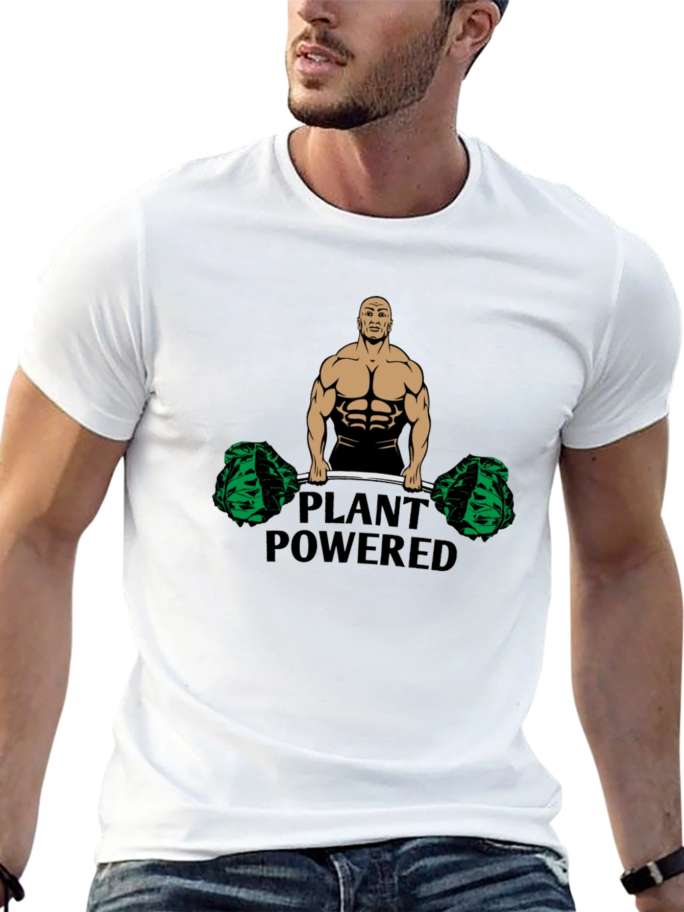Plant Powered Black T-Shirt - Vegan Fitness Apparel