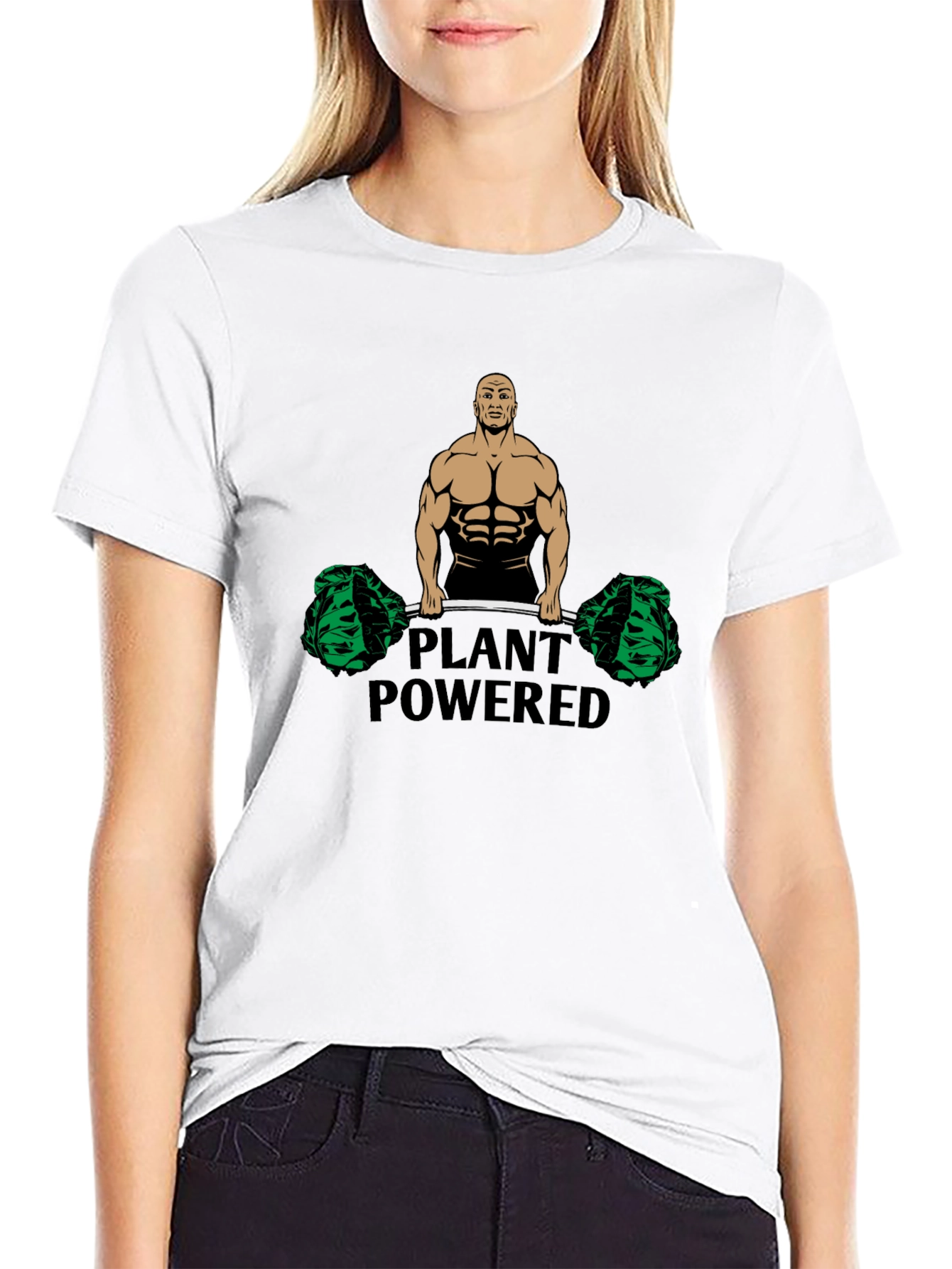 Plant Powered Black T-Shirt - Vegan Fitness Apparel