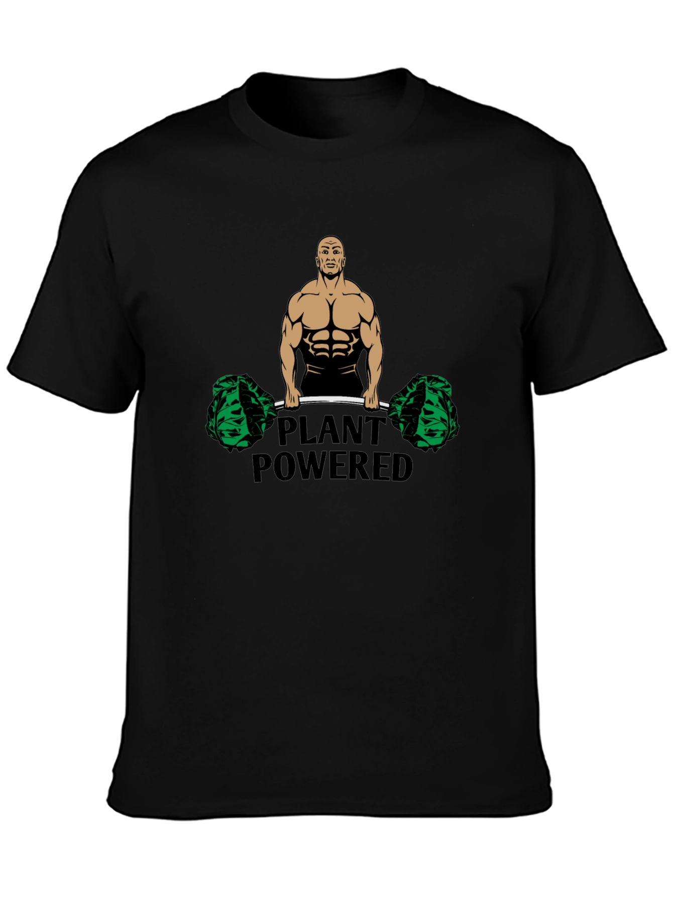 Plant Powered Black T-Shirt - Vegan Fitness Apparel