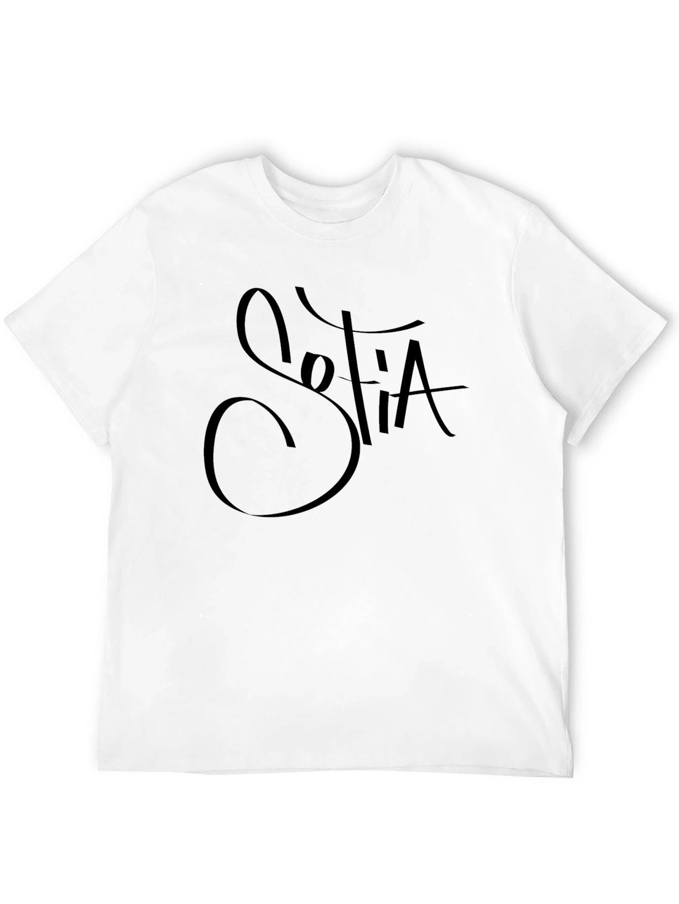 Stylish Sofia Graphic Black T-Shirt
