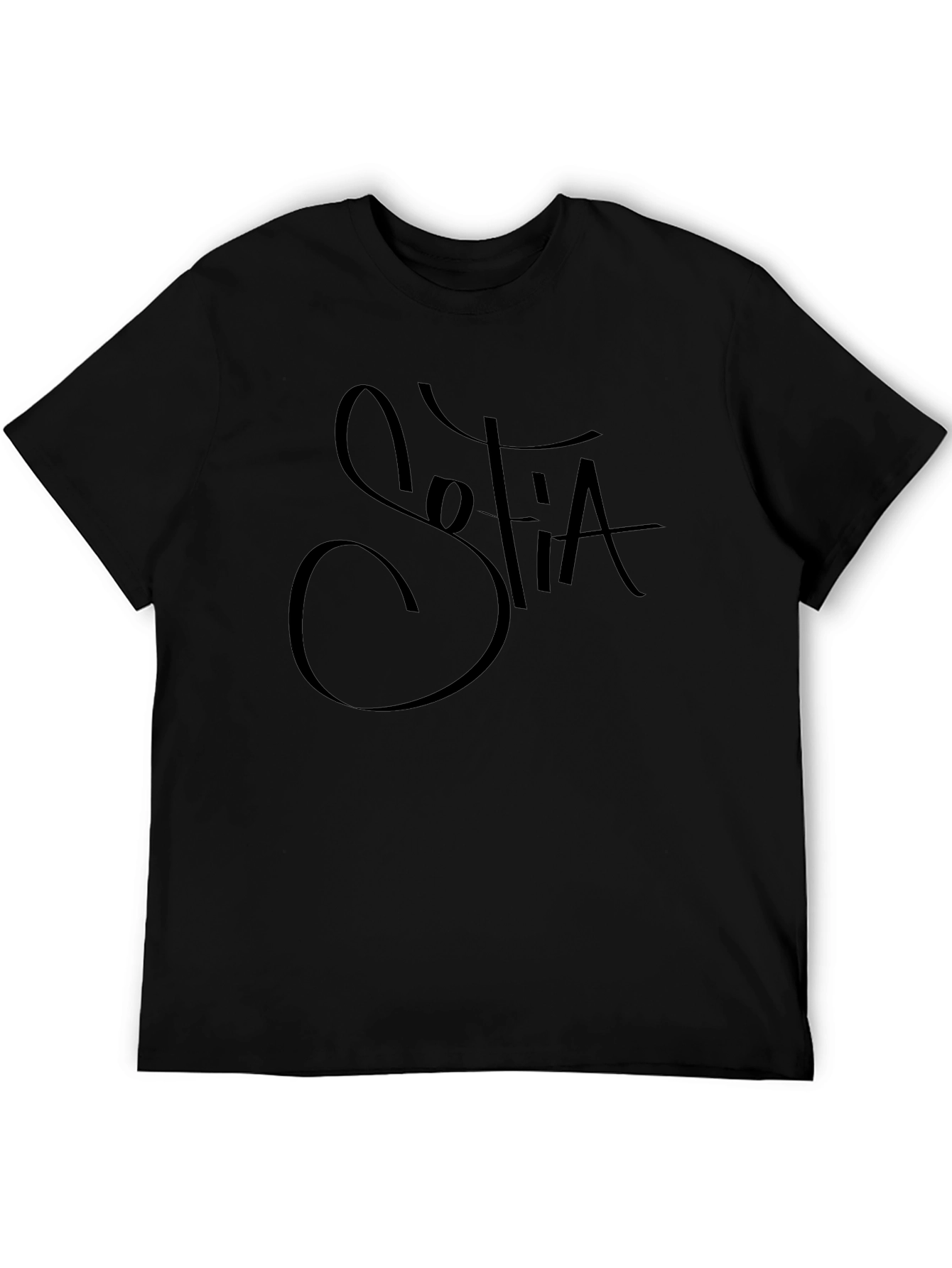 Stylish Sofia Graphic Black T-Shirt
