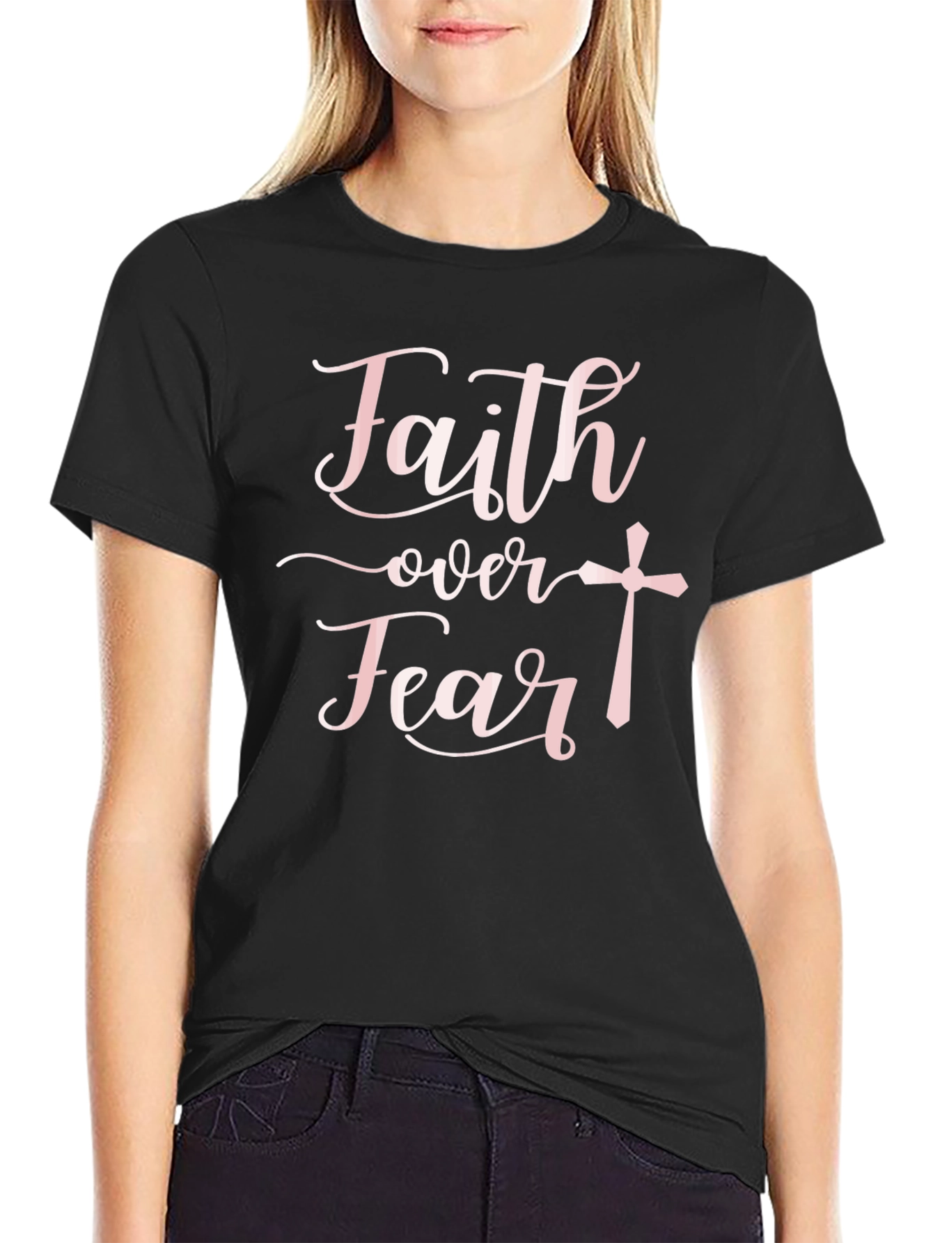 Faith Over Fear Black T-Shirt