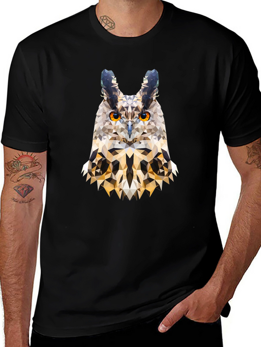 Geometric Owl T-Shirt - Modern Art Tee