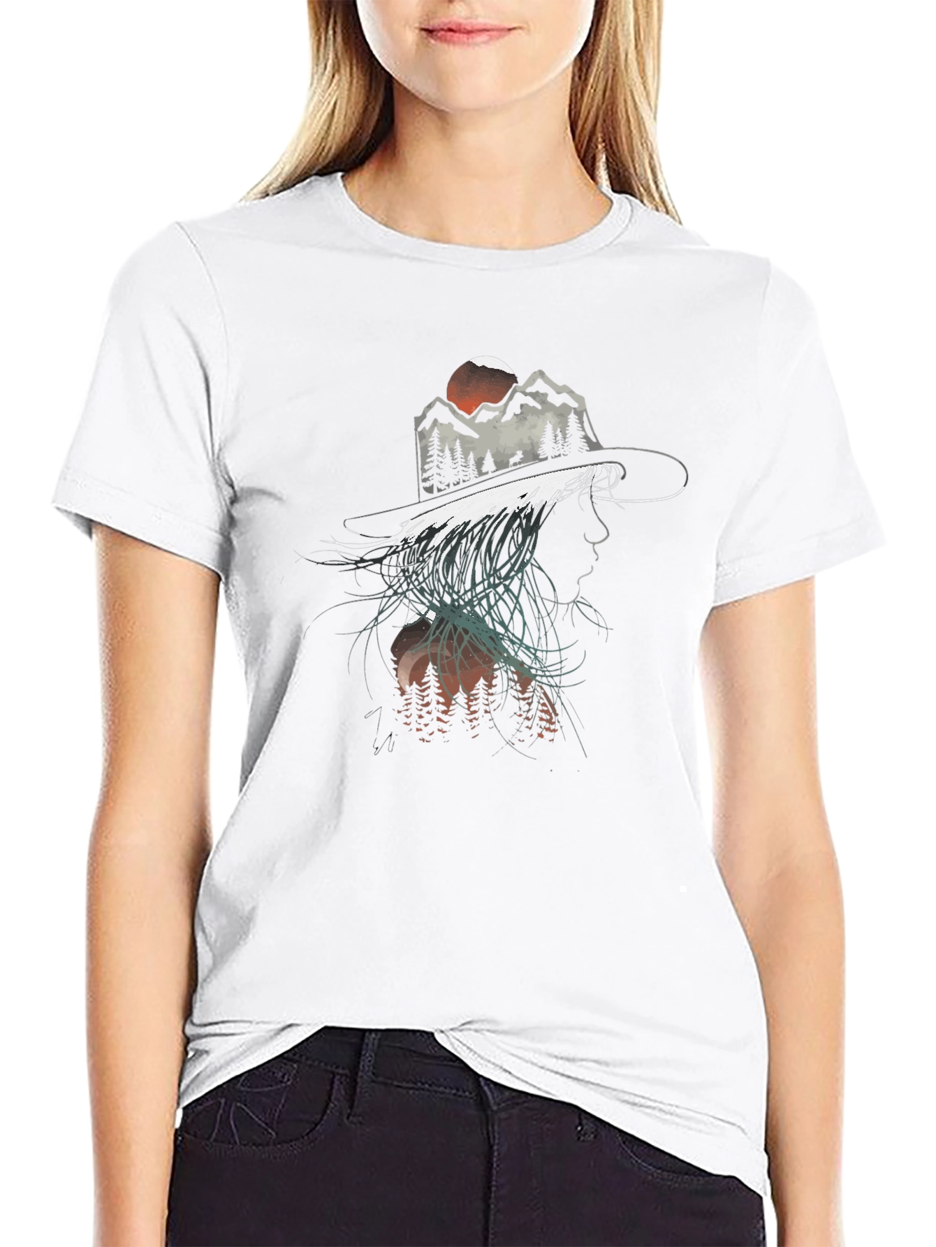 Mountain Silhouette Graphic Tee - Unisex Black T-Shirt