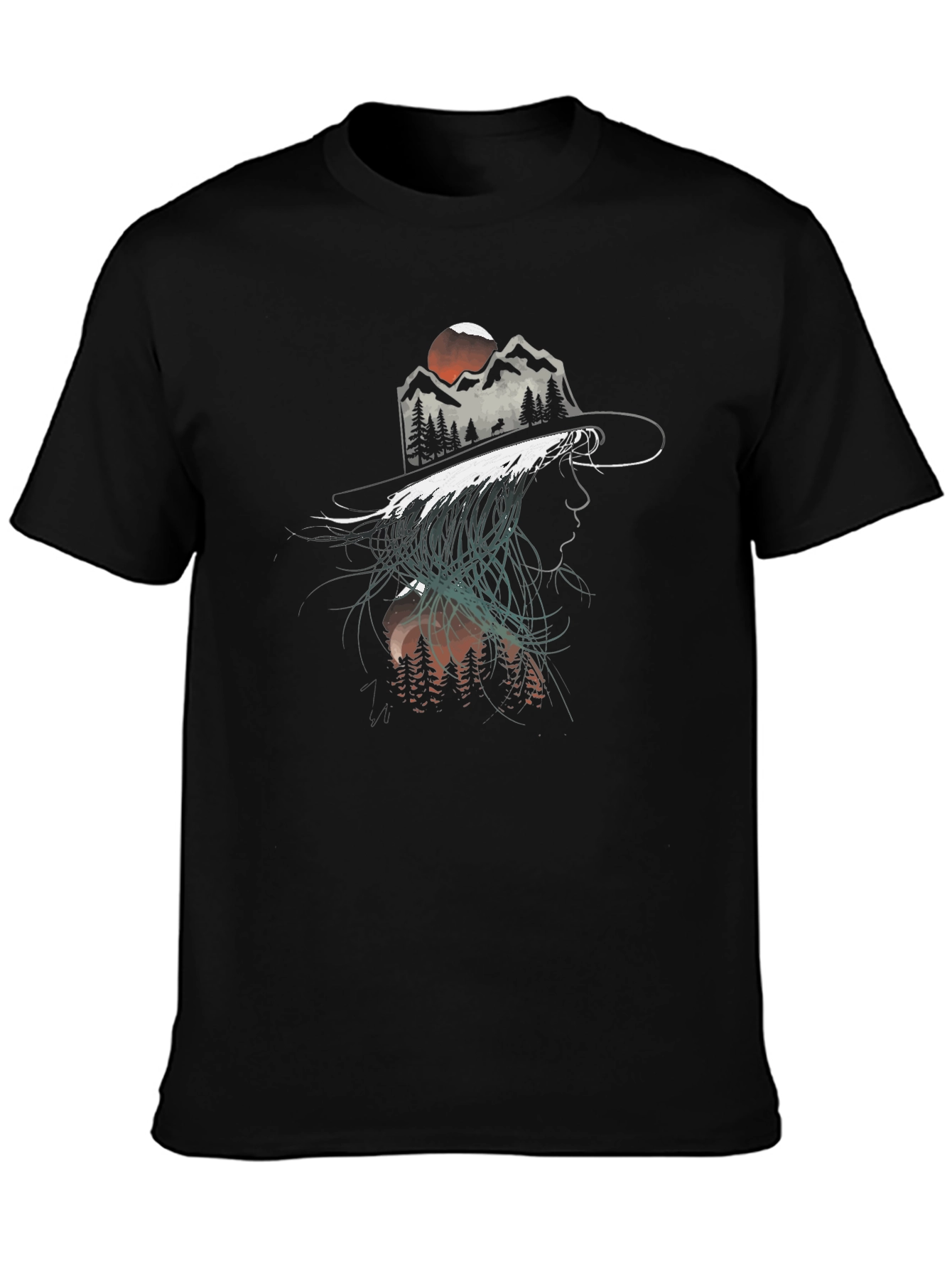 Mountain Silhouette Graphic Tee - Unisex Black T-Shirt