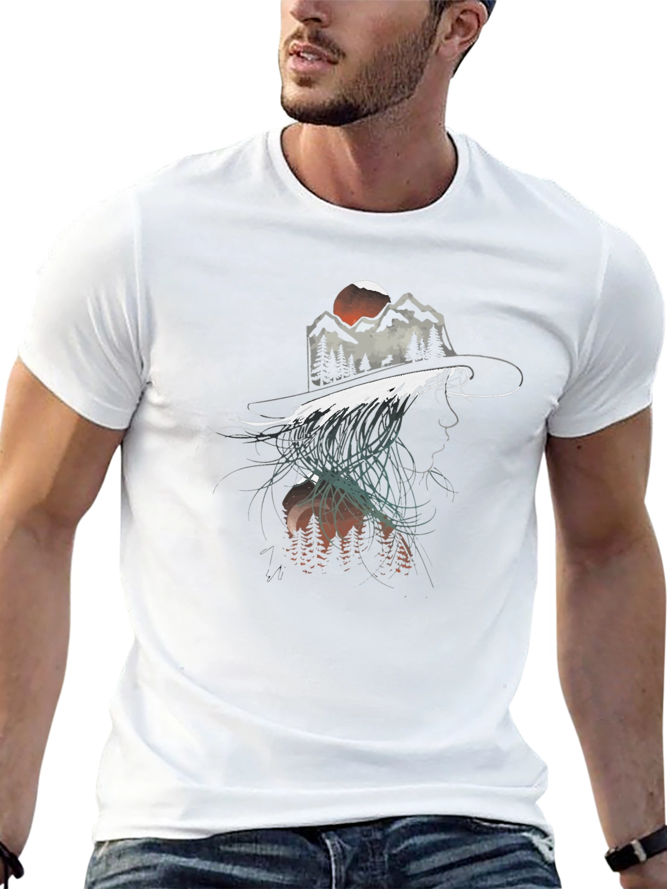 Mountain Silhouette Graphic Tee - Unisex Black T-Shirt