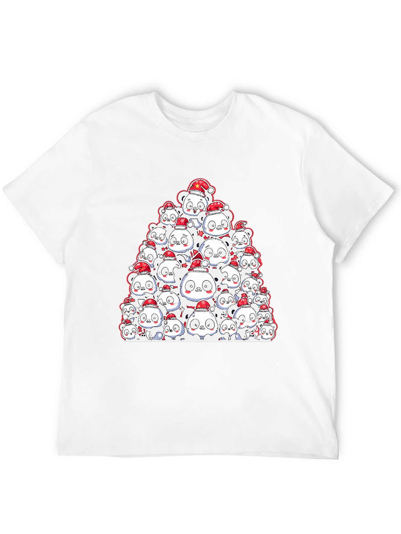Festive Panda Pile-Up T-Shirt
