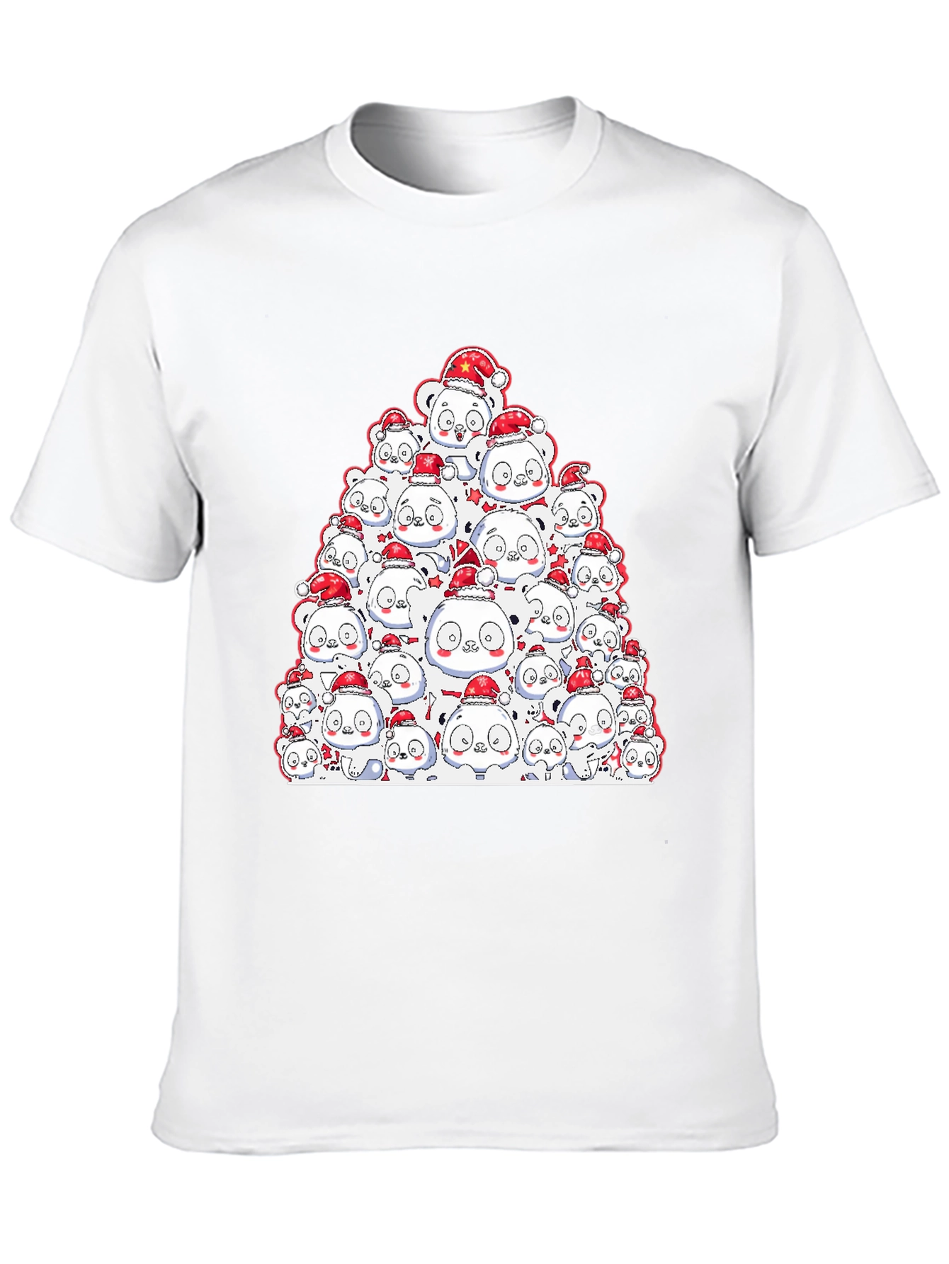 Festive Panda Pile-Up T-Shirt