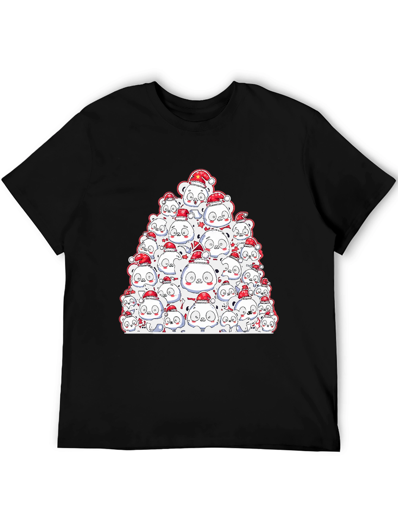 Festive Panda Pile-Up T-Shirt