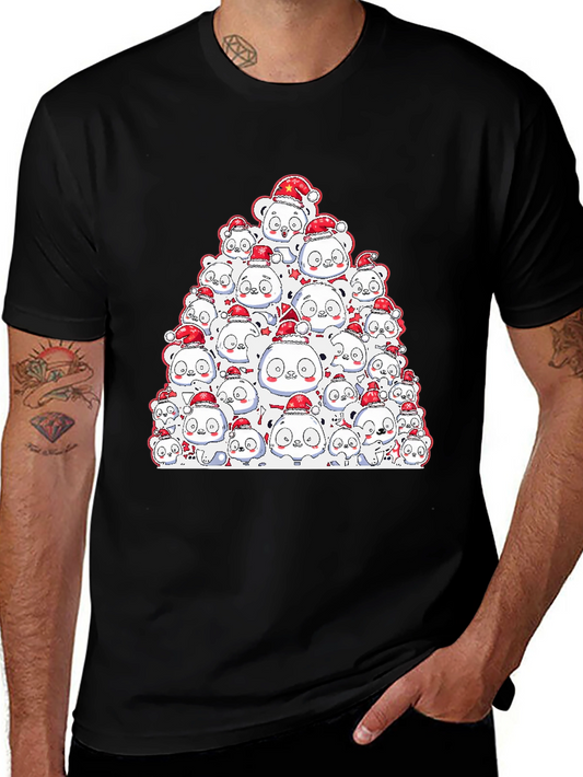 Festive Panda Pile-Up T-Shirt