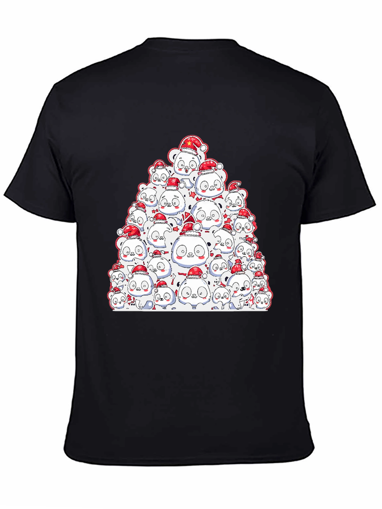 Festive Panda Pile-Up T-Shirt