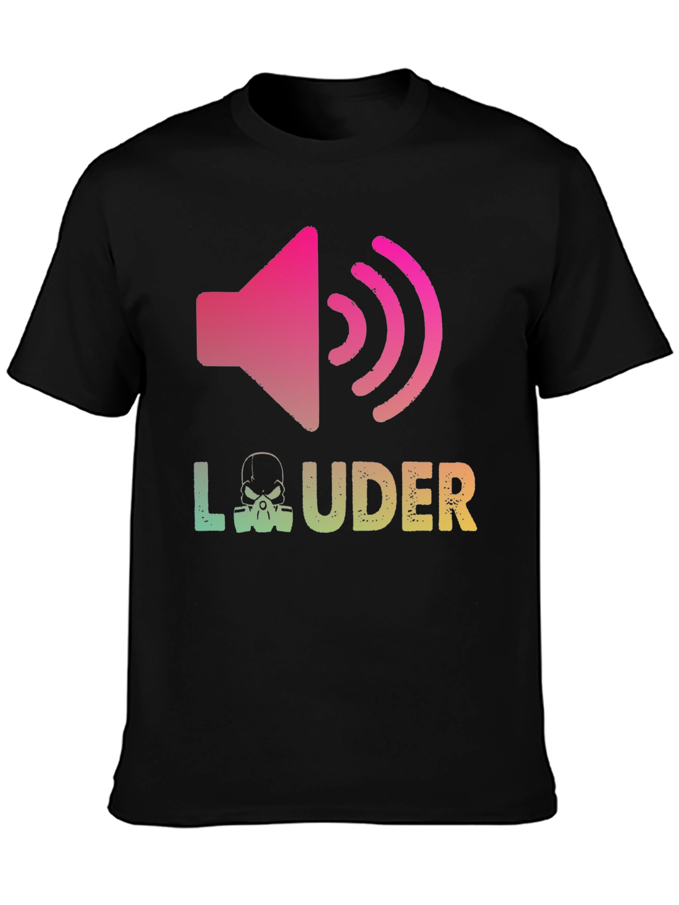 Louder Graphic Tee - Skull Sound Wave Design