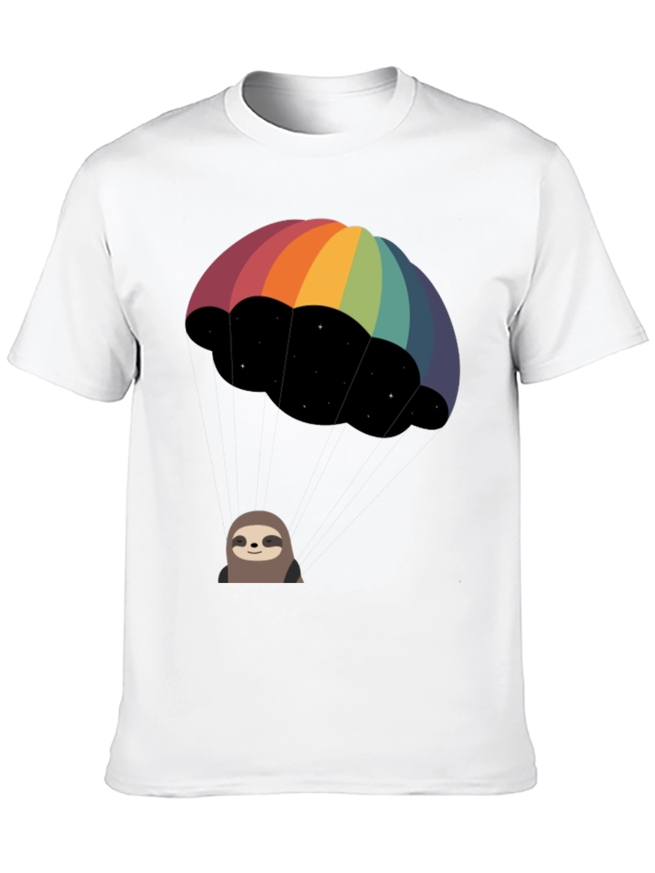 Rainbow Parachute Sloth Graphic Tee