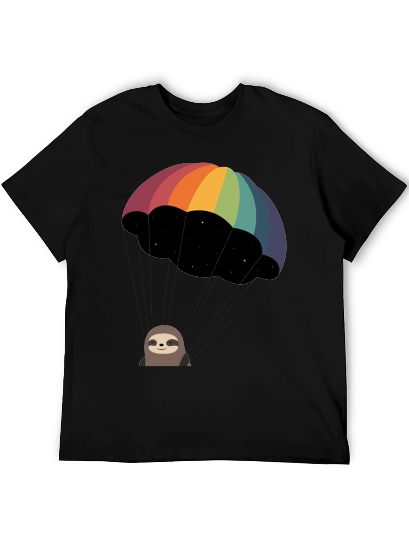 Rainbow Parachute Sloth Graphic Tee