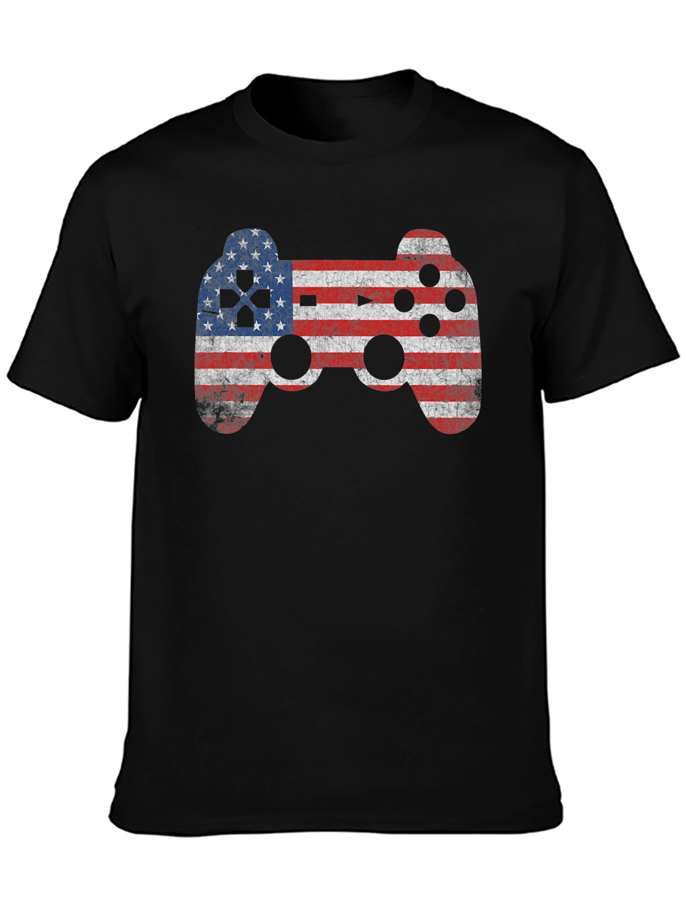 American Flag Game Controller Graphic T-Shirt