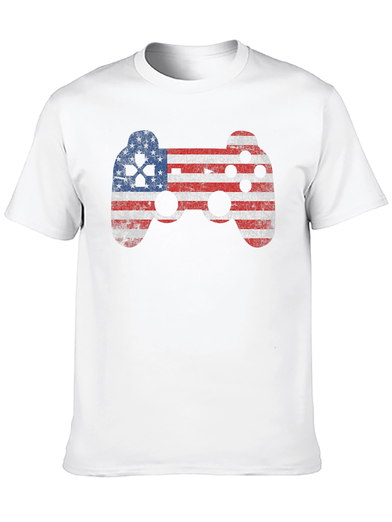 American Flag Game Controller Graphic T-Shirt