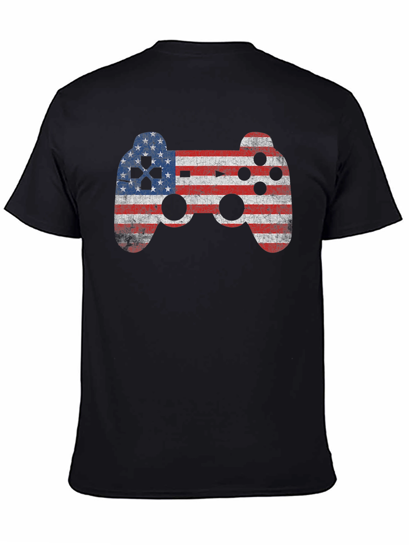 American Flag Game Controller Graphic T-Shirt