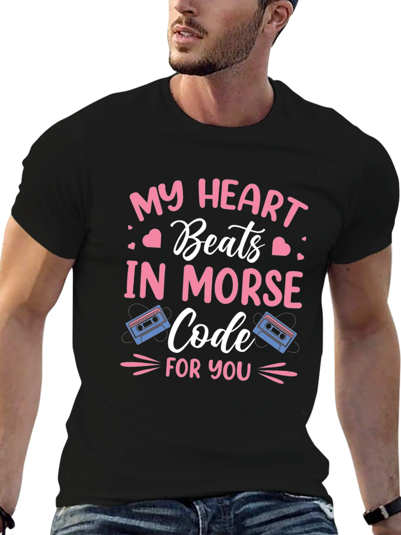 My Heart Beats In Morse Code Graphic Tee
