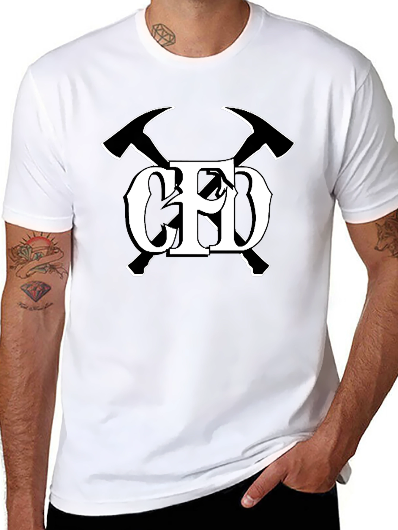 CFD Firefighter Axe Tee - Black Cotton Comfort