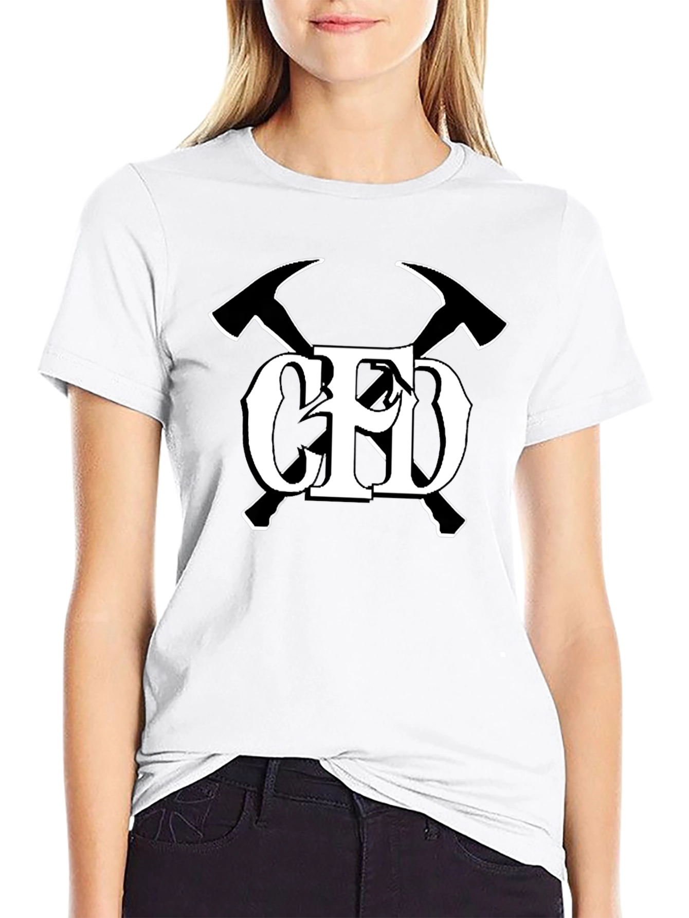 CFD Firefighter Axe Tee - Black Cotton Comfort