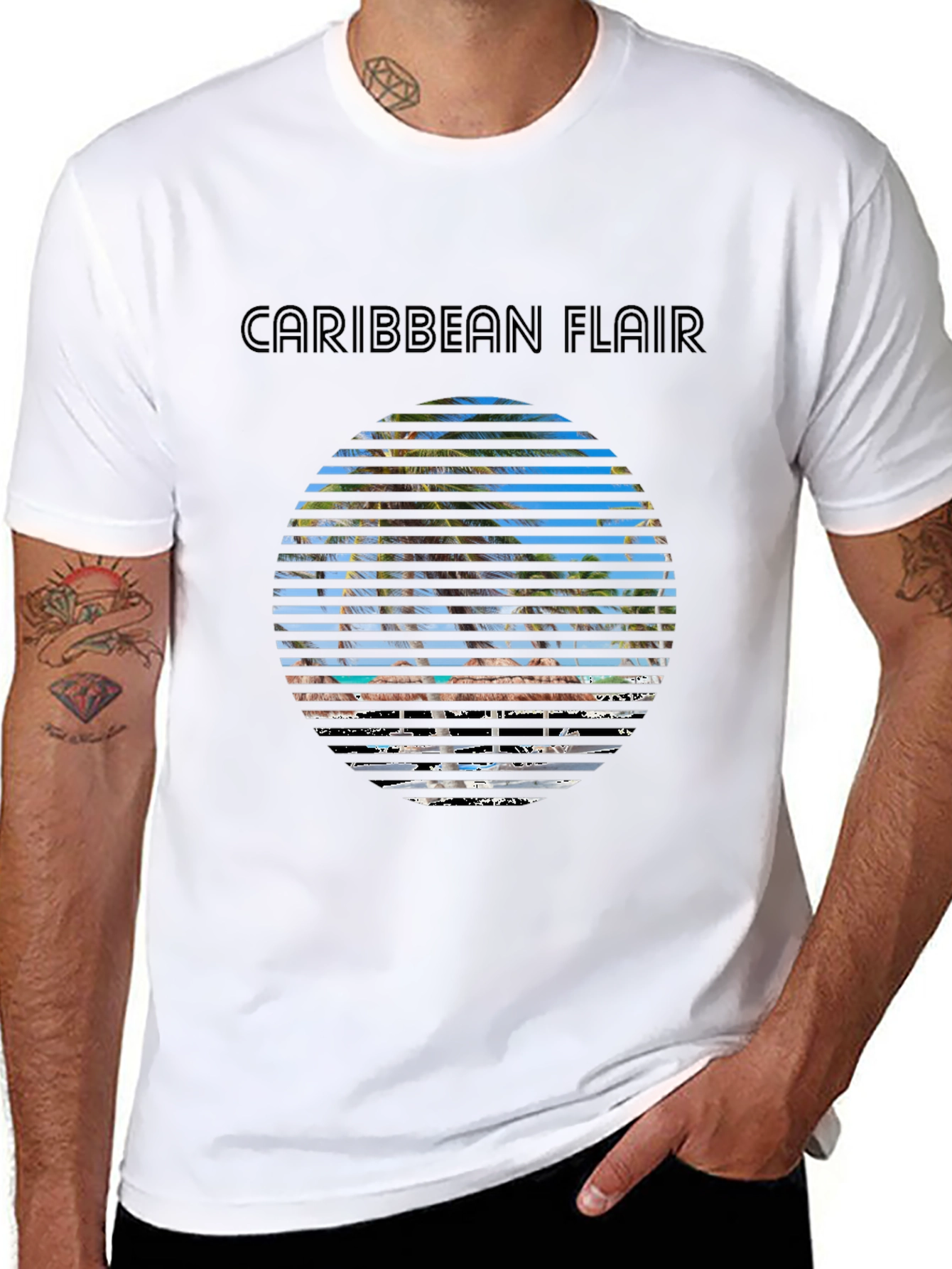 Caribbean Flair T-Shirt - Tropical Design