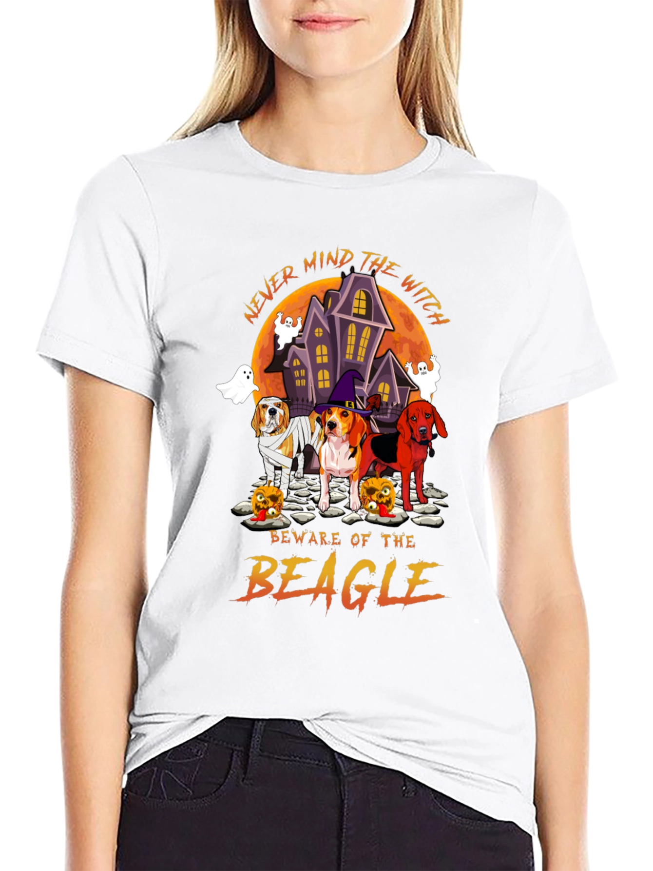 Halloween Beagle T-Shirt - Witch Design