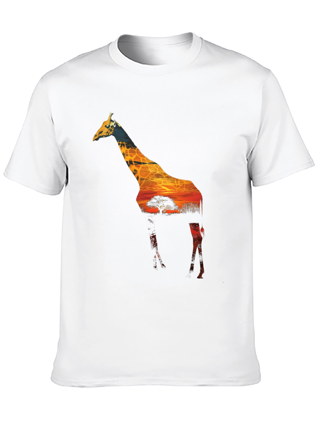 Giraffe Sunset Graphic Tee - Black Unisex Shirt