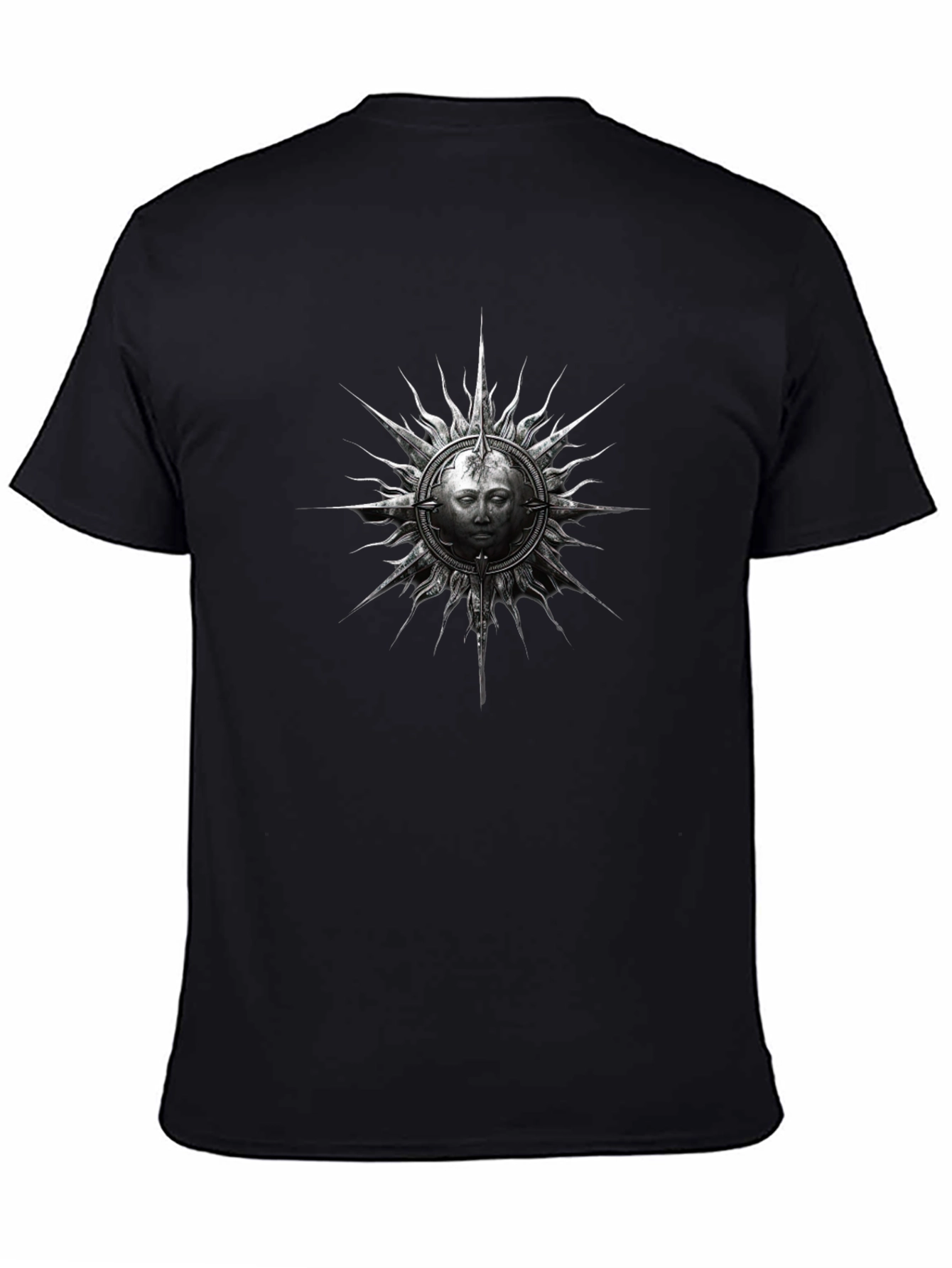 Sun Face Graphic Black T-Shirt