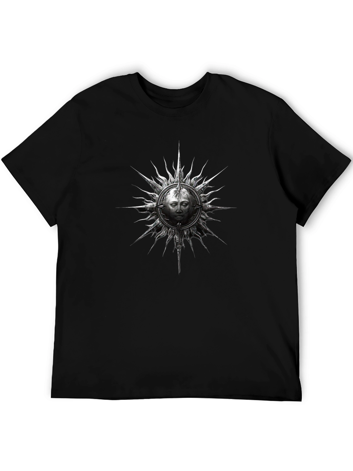 Sun Face Graphic Black T-Shirt
